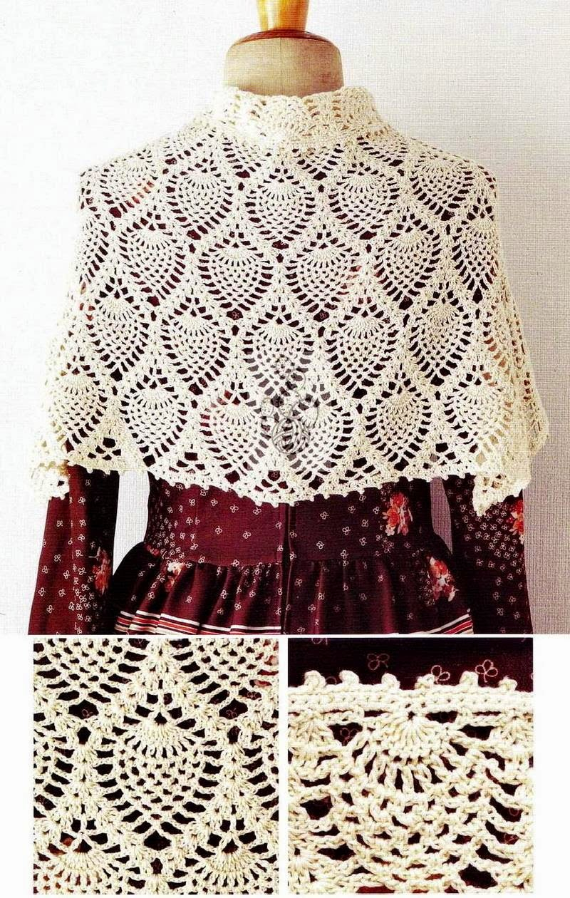 Pineapple Crochet Shawl Pattern Crochet Shawls Crochet Shawl Wrap Pattern Capelet