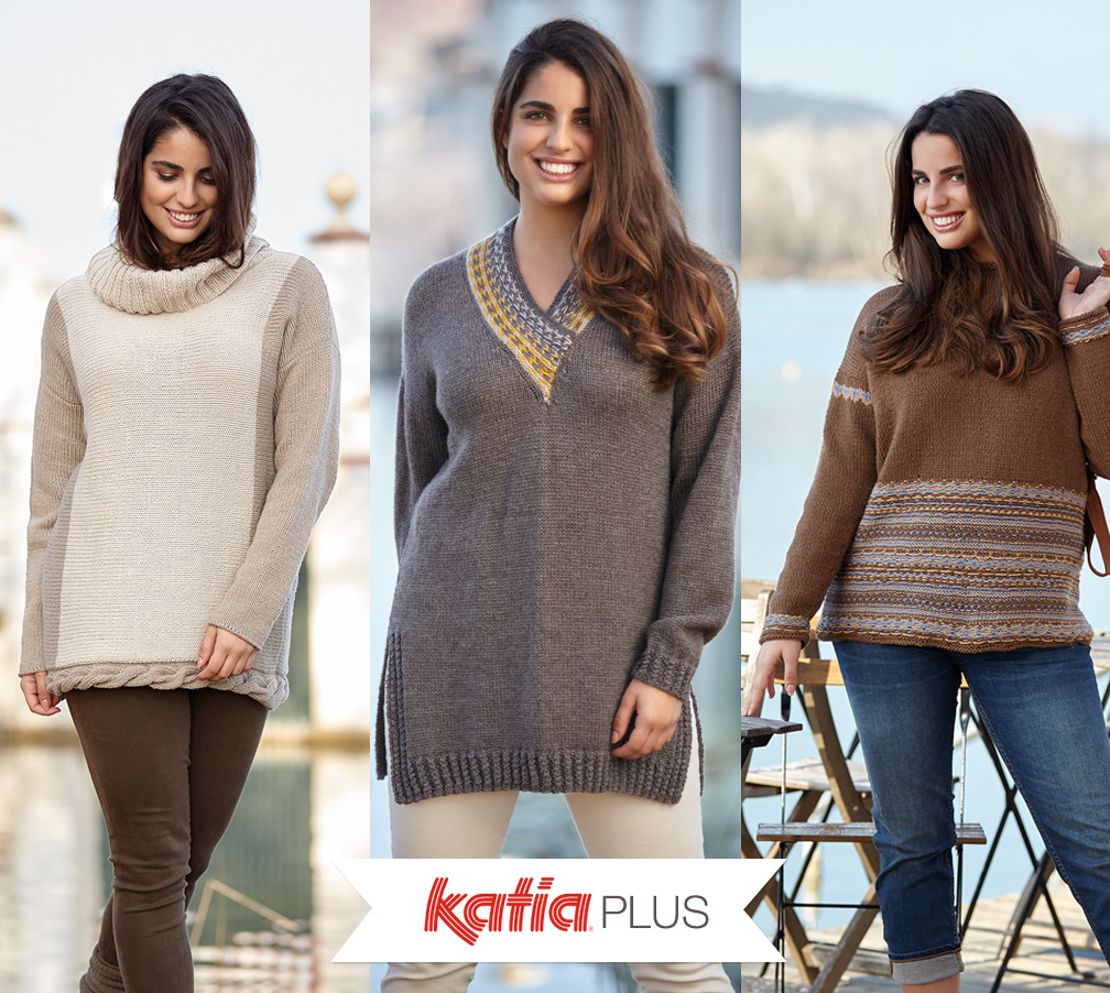 Plus Size Crochet Patterns Katia Plus Knit Patterns For Sizes 16 To 26