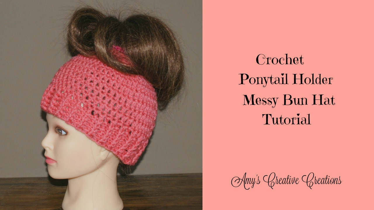 Ponytail Crochet Hat Pattern Free Amys Crochet Creative Creations Crochet Elastic Ponytail Holder