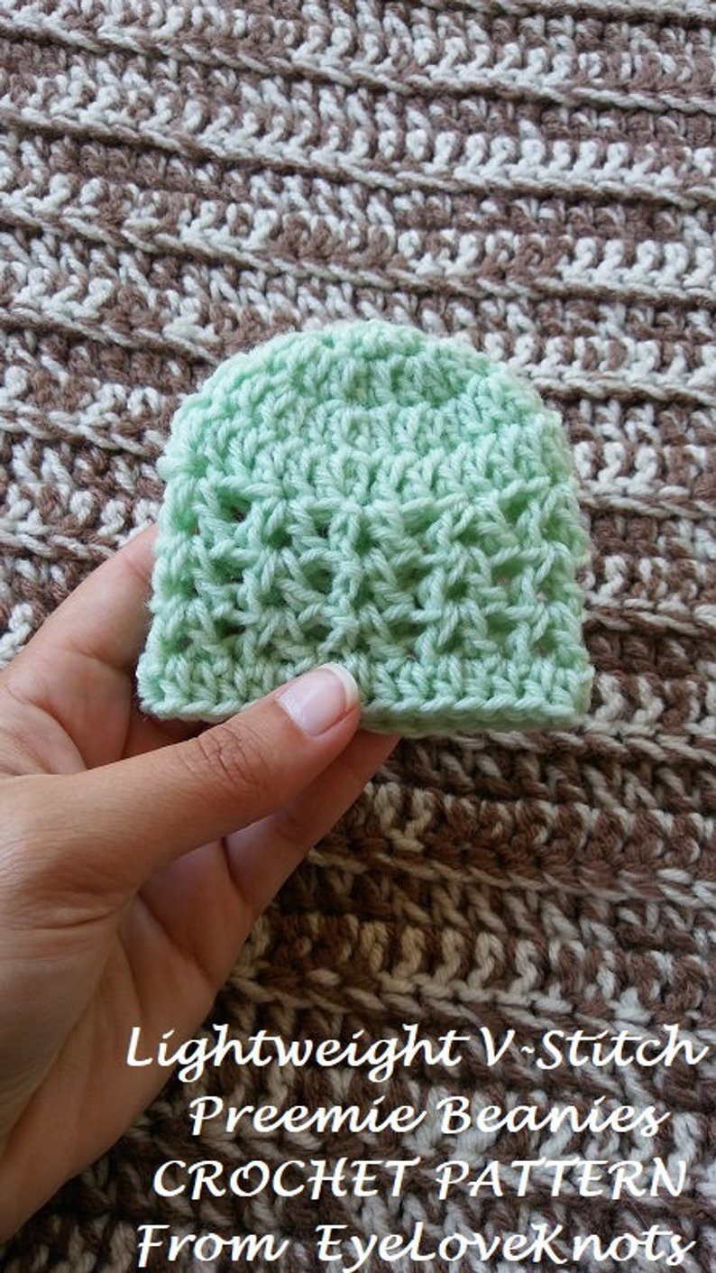 Preemie Crochet Hat Pattern Crochet Pattern Lightweight V Stitch Preemie Beanies Easy Etsy