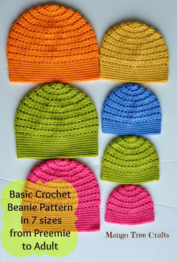 Preemie Crochet Hat Pattern Mango Tree Crafts Free Basic Beanie Crochet Pattern 7 Sizes From