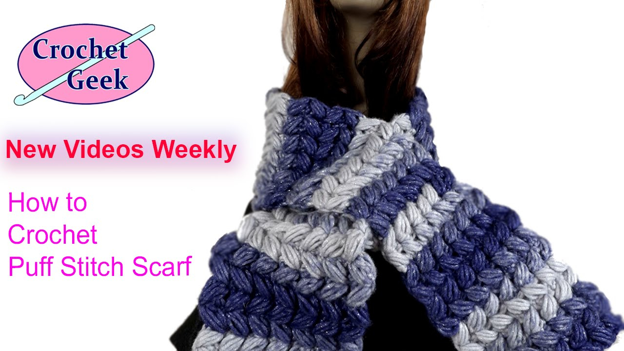 Puff Stitch Scarf Crochet Pattern How To Crochet Slanted Puff Stitch Scarf Tutorial Tutorial Sony