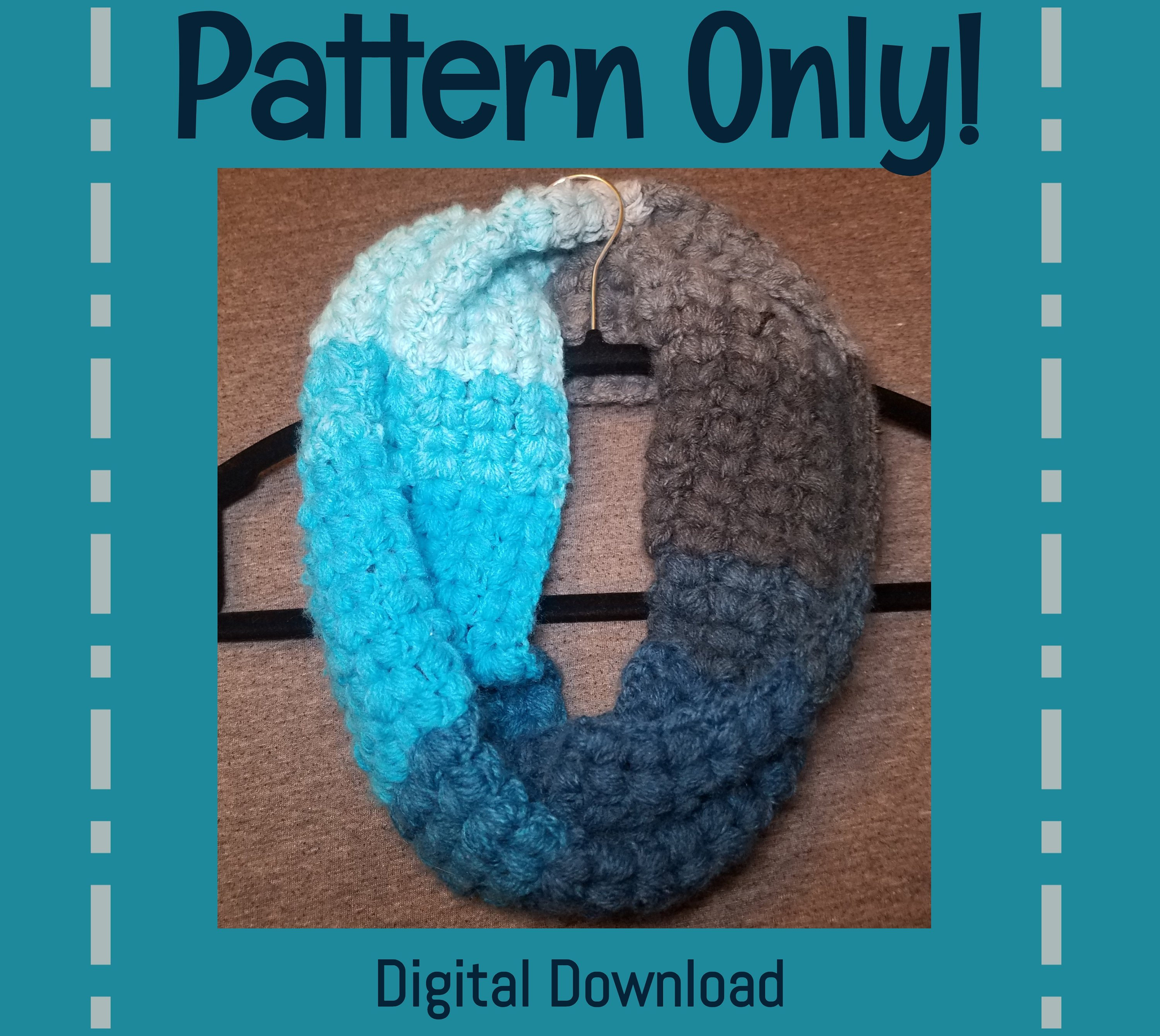 Puff Stitch Scarf Crochet Pattern Infinity V Puff Stitch Scarf Crochet Pattern Digital Etsy