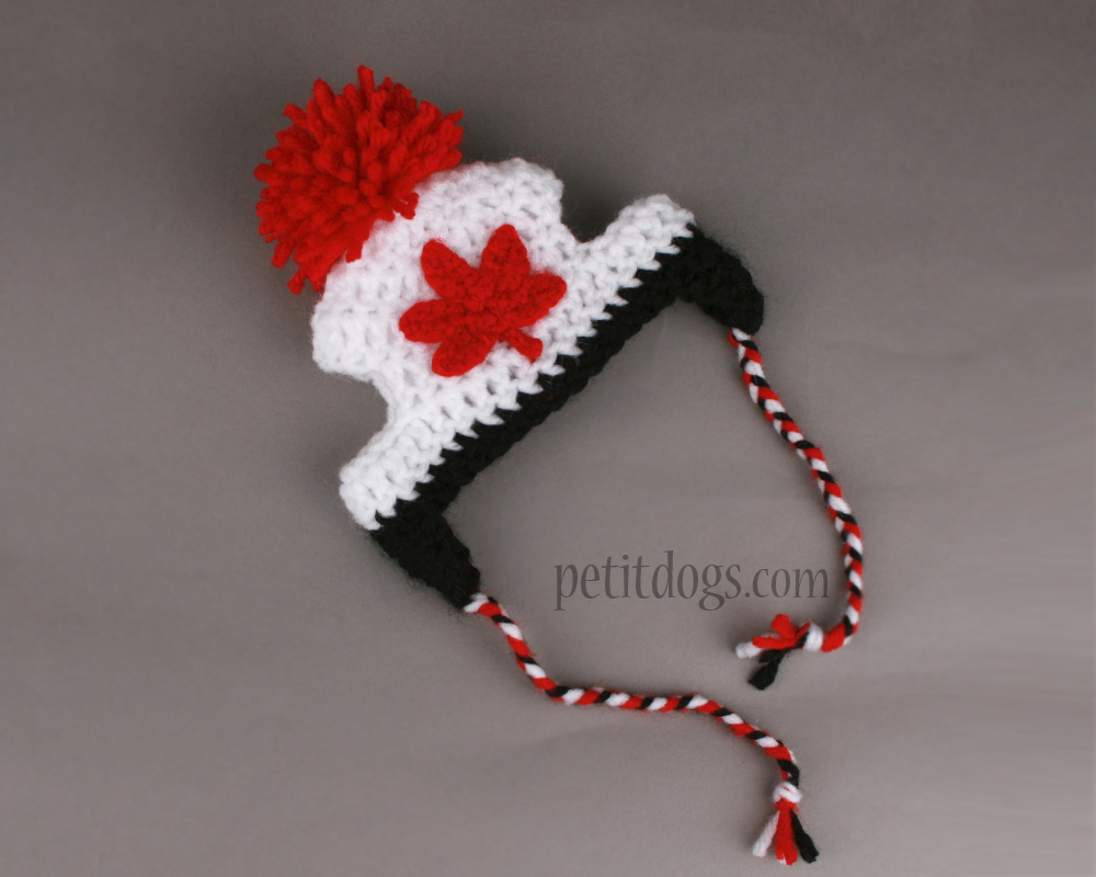 Puppy Dog Crochet Hat Pattern Crochet Canada Maple Leaf Dog Hat Proudly Canadian Pet It Dog Apparel