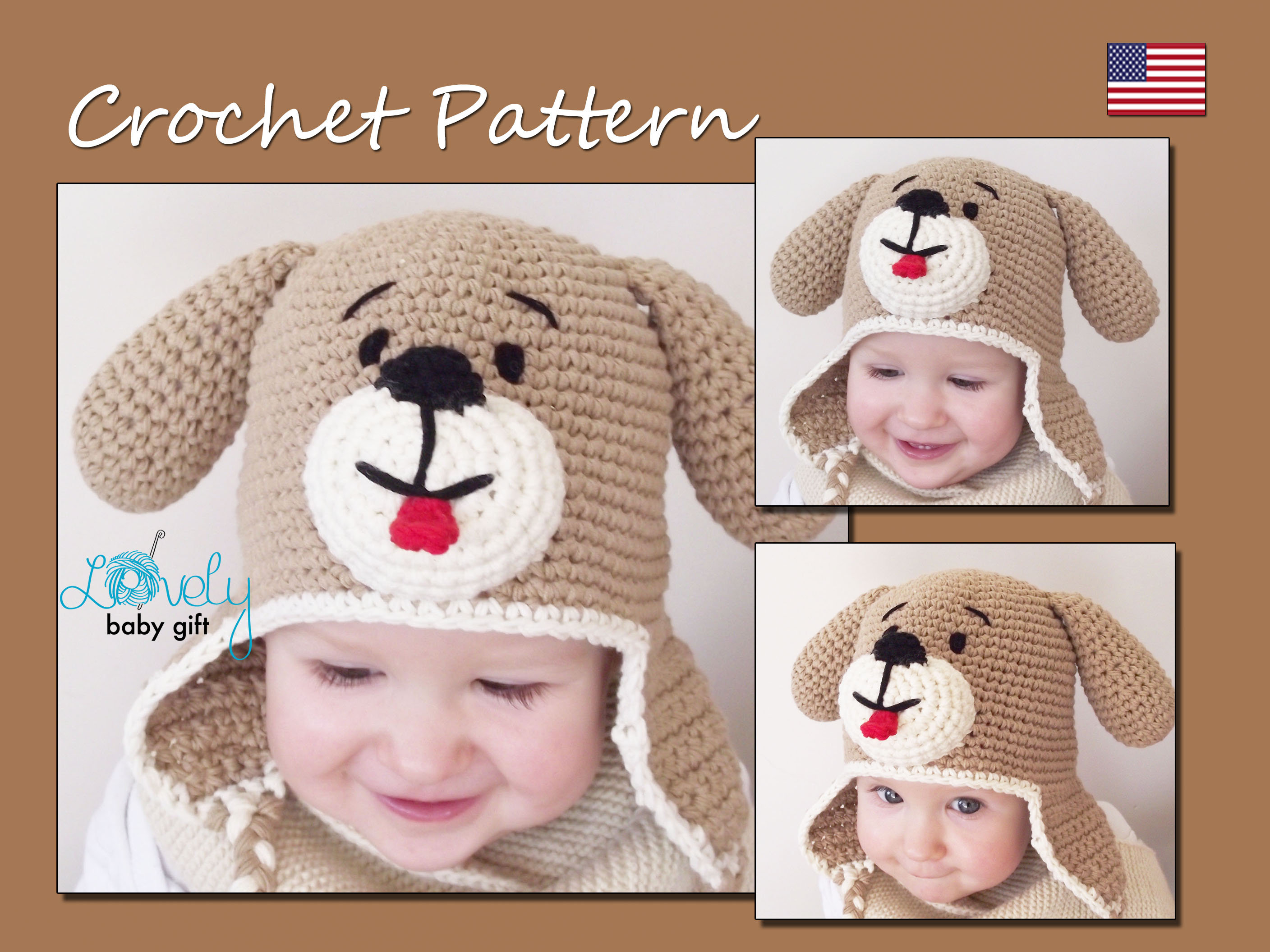 Puppy Dog Crochet Hat Pattern Crochet Hat Pattern Ba Hat Pattern Puppy Dog Hat Crochet Etsy