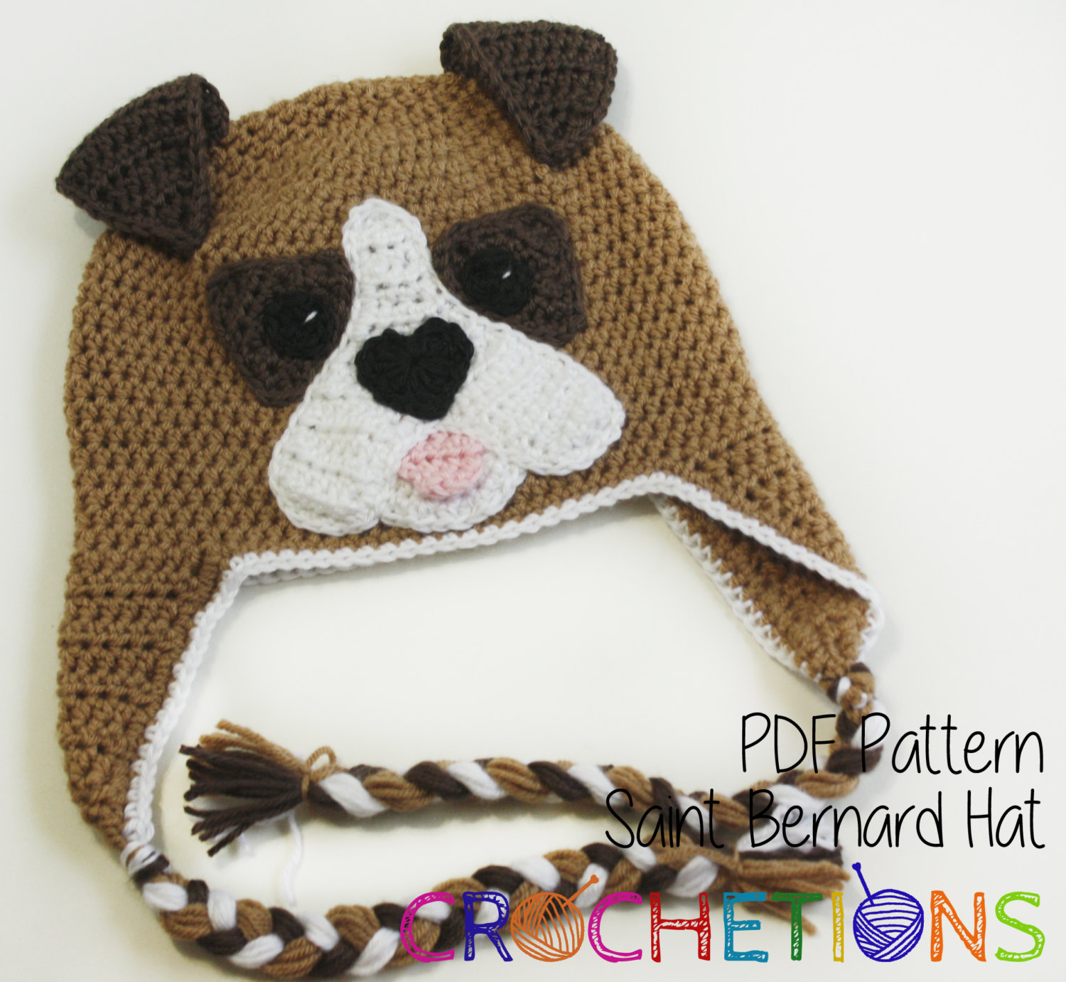 Puppy Dog Crochet Hat Pattern Crochet Pattern Saint Bernard Hat Dog Breed Beanie Puppy Etsy