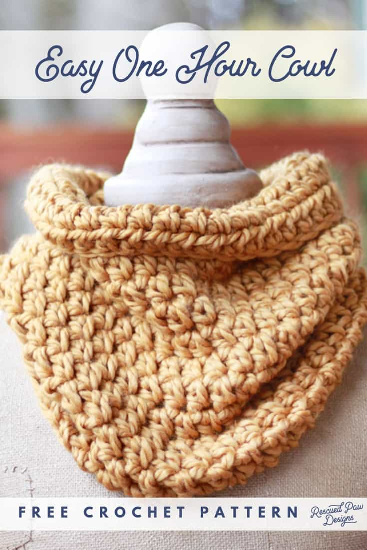 Quick And Easy Crochet Patterns Quick One Hour Cowl Crochet Pattern Easy Crochet Cowl Pattern