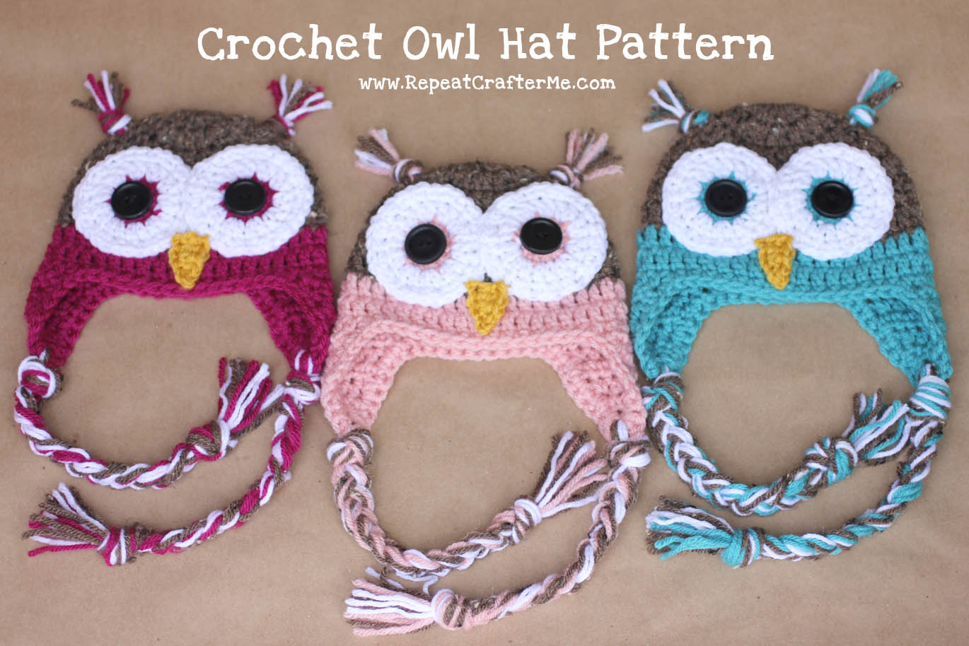 Repeat Crafter Me Crochet Owl Hat Pattern Crochet Owl Hat Pattern Repeat Crafter Me