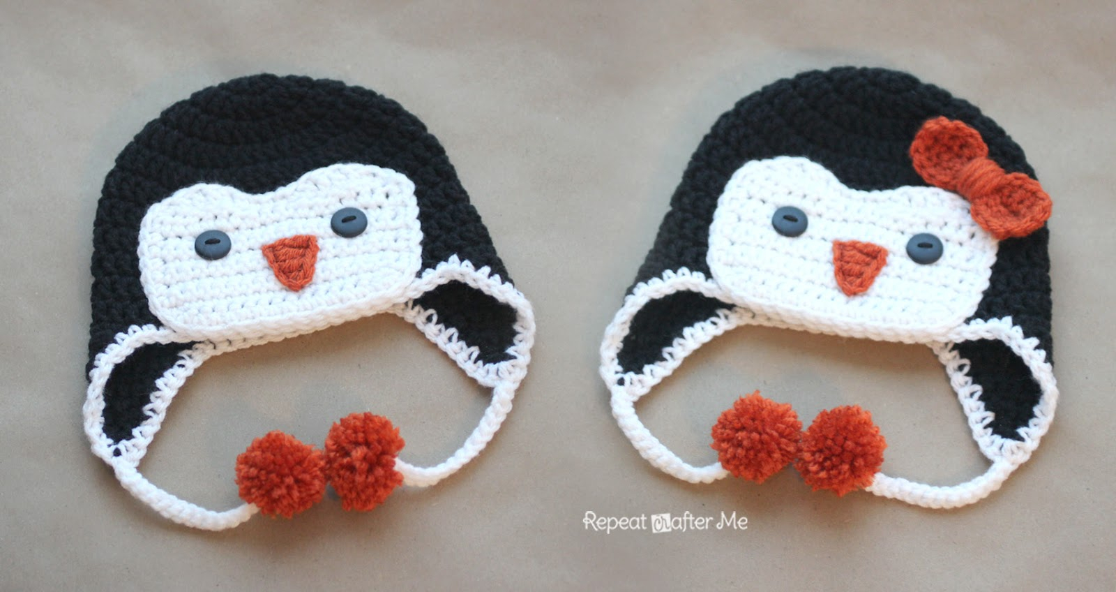 Repeat Crafter Me Crochet Owl Hat Pattern Crochet Penguin Hat Pattern Repeat Crafter Me