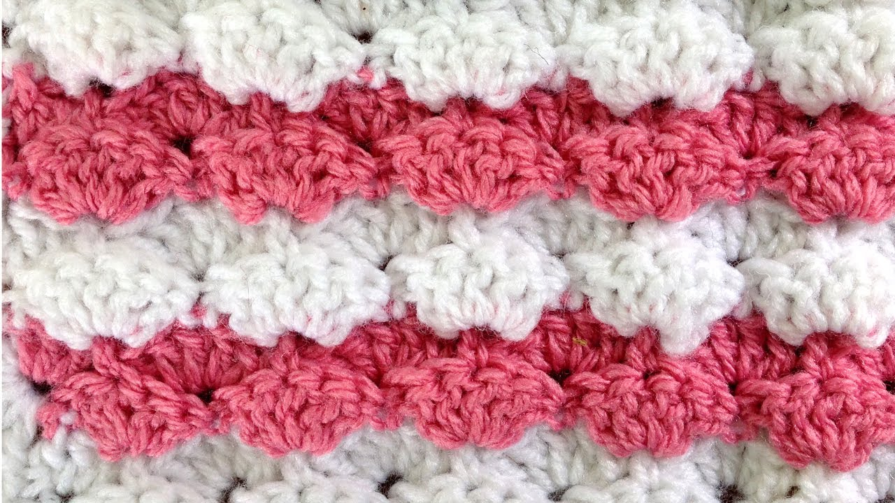 Shell Crochet Pattern Crochet Stitch Puff Shells Changing Colors Every Other Row Left