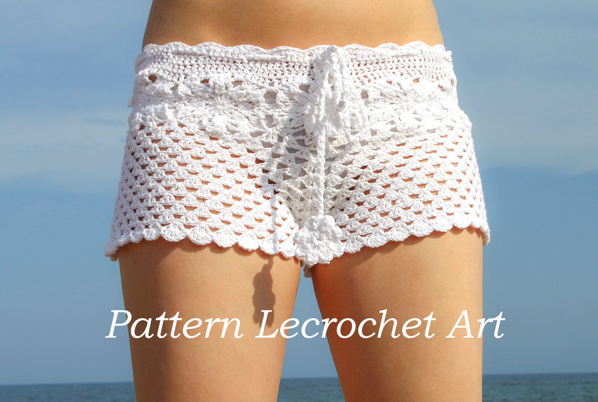 Shorts Crochet Pattern Pattern Crochet White Beach Shorts And Shorts Color Of Summer Pattern