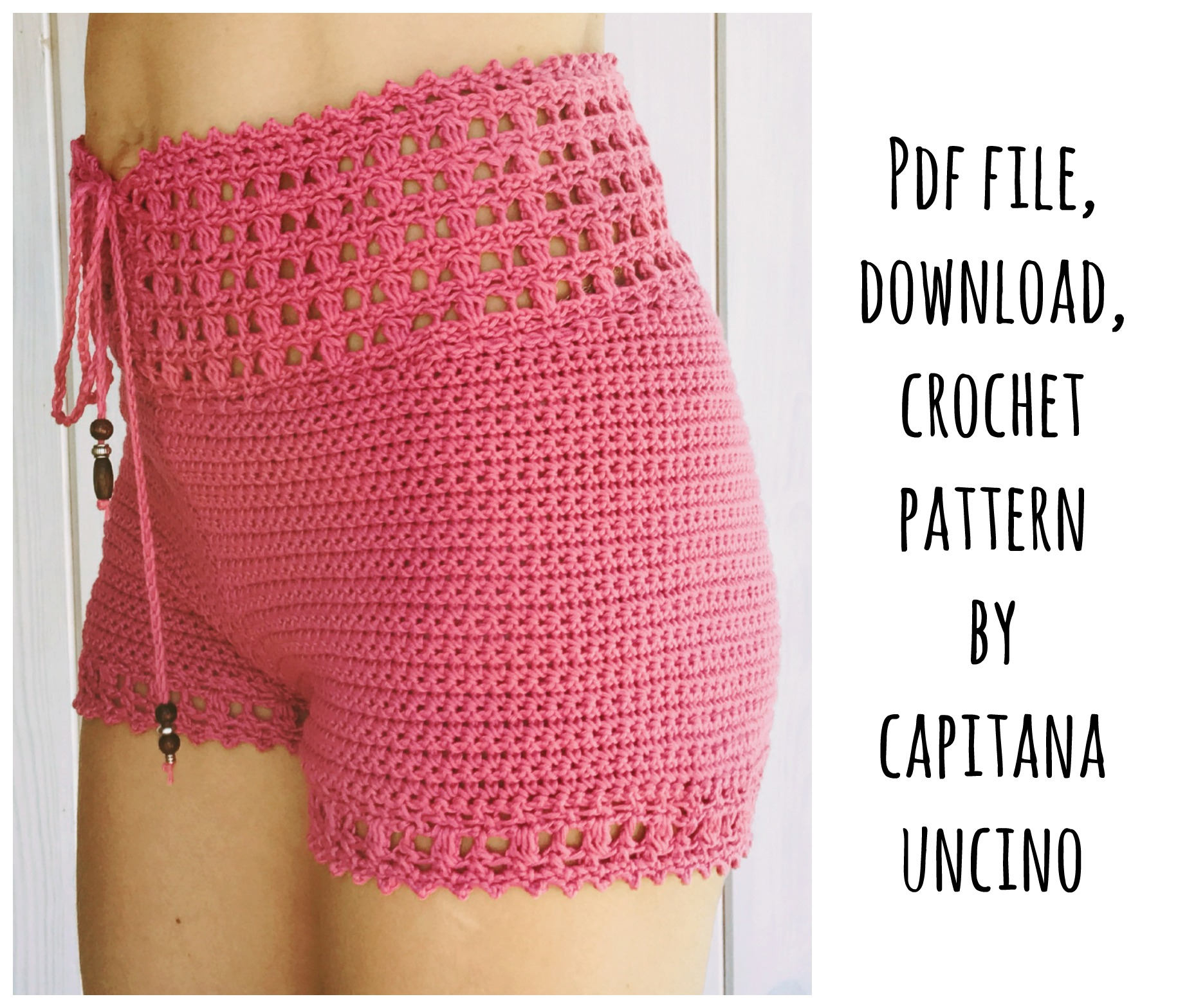 Shorts Crochet Pattern Pdf File For Crochet Pattern Leyla Crochet Highwaist Shorts Sizes