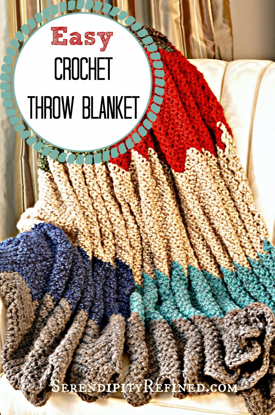Simple Crochet Afghan Patterns Serendipity Refined Blog Easy Crochet Throw Blanket Pattern