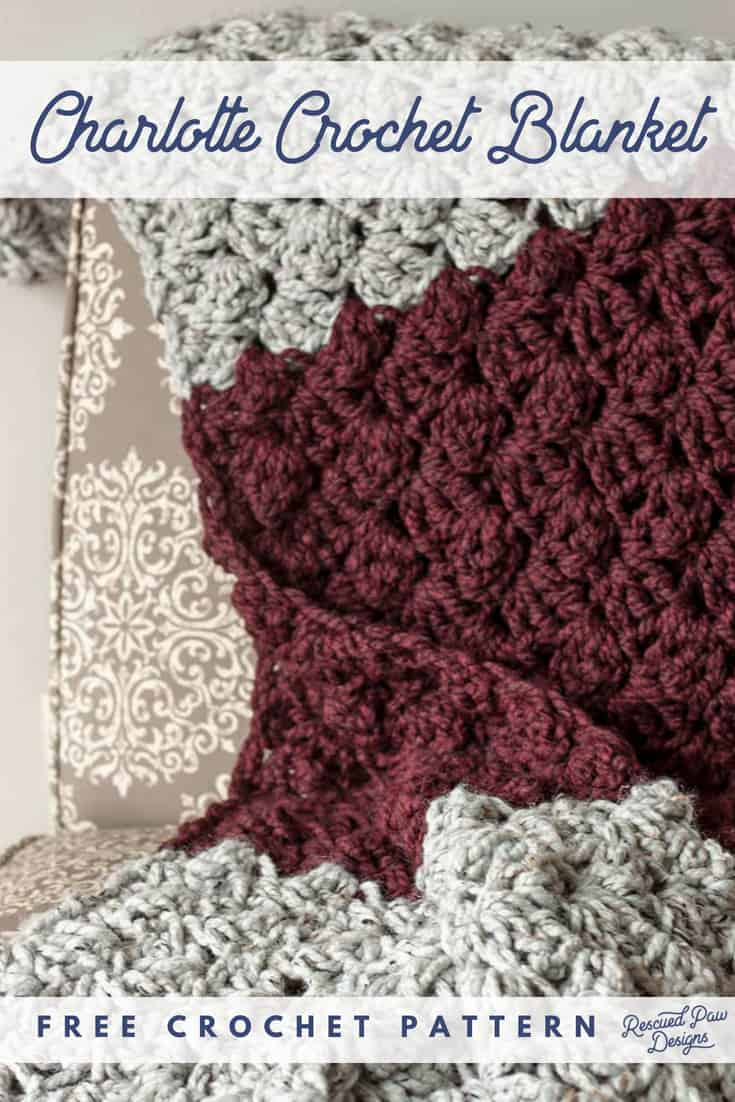 Simple Crochet Blanket Patterns Charlotte Crochet Blanket Pattern Rescued Paw Designs Crochet