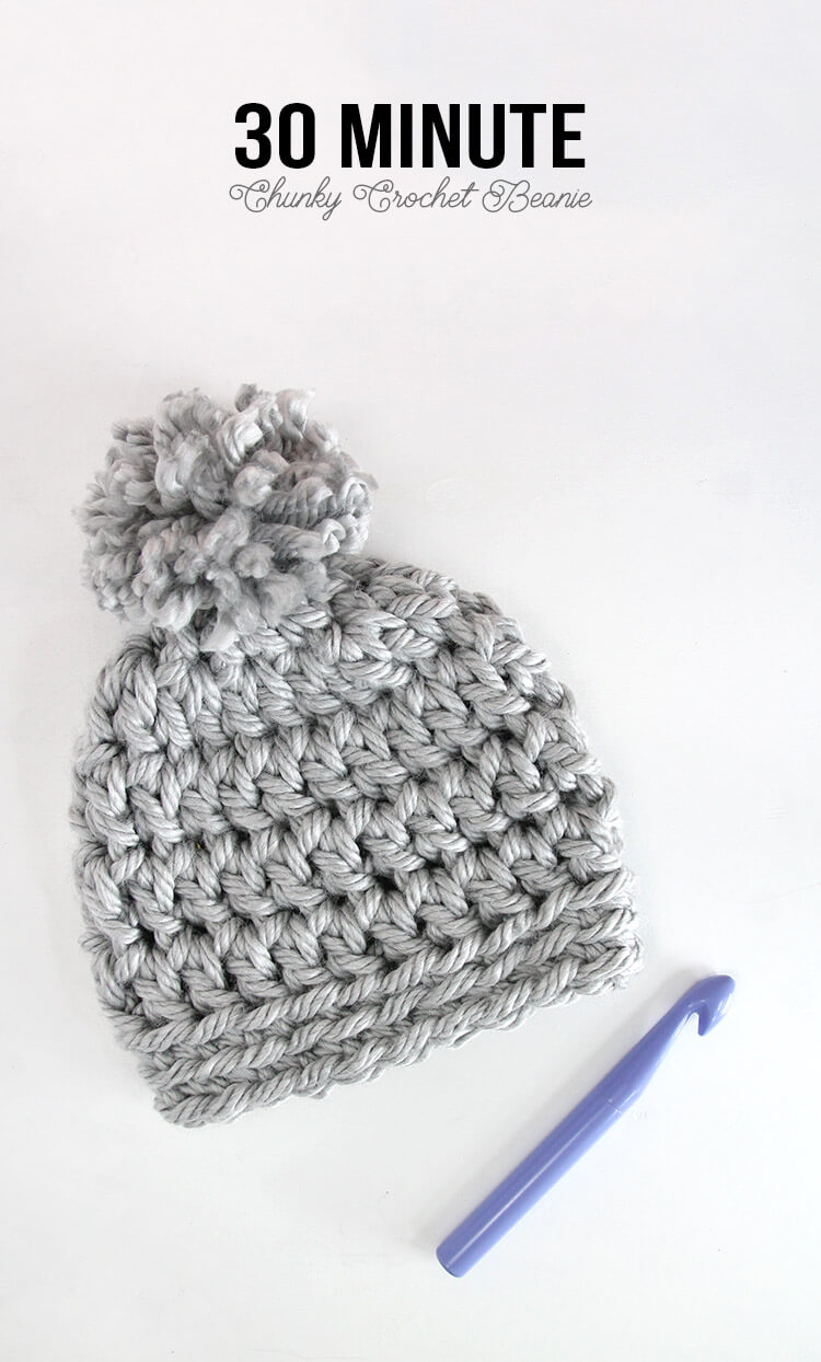 Simple Crochet Hat Pattern 30 Minute Easy Chunky Crochet Beanie Persia Lou