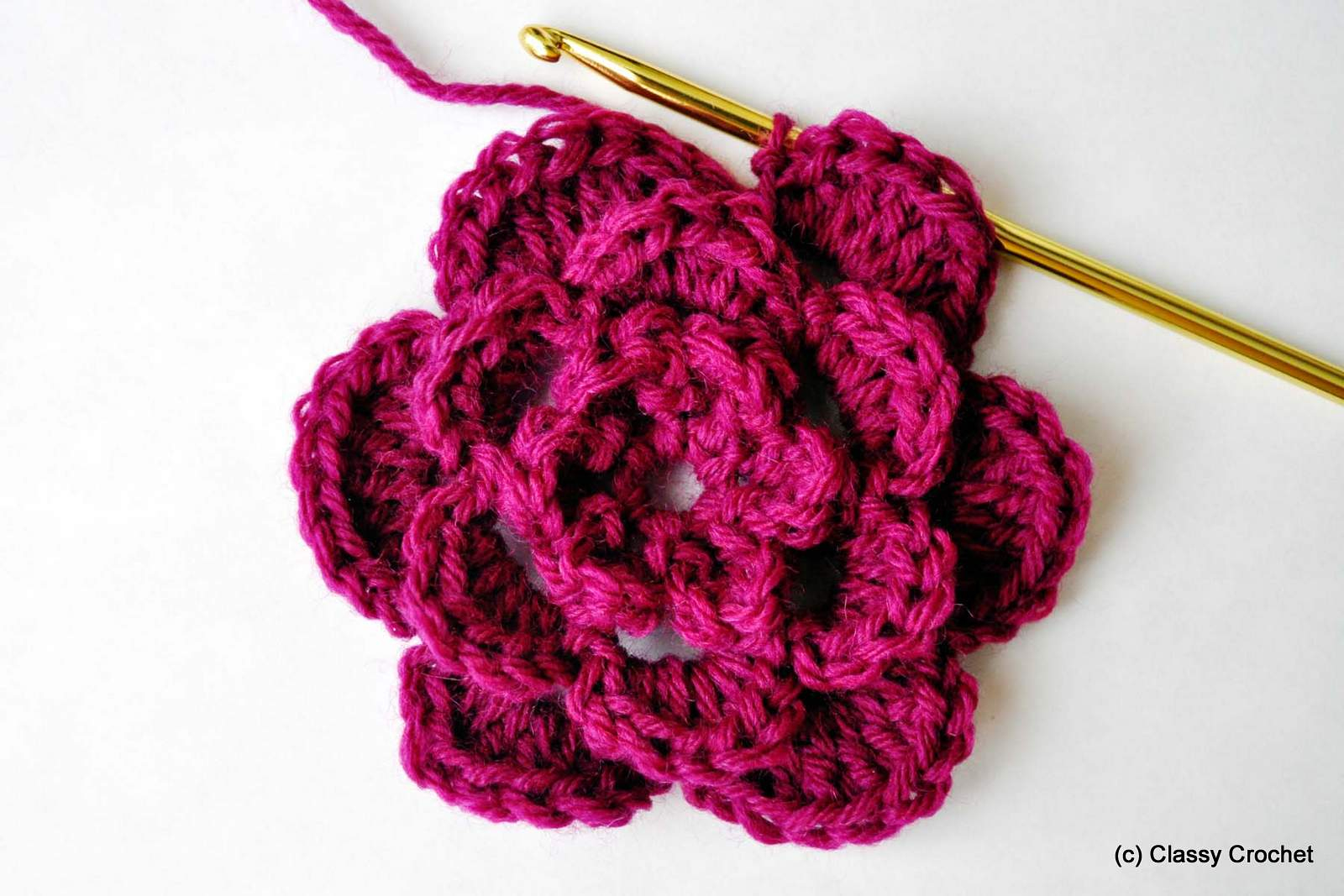 Simple Crochet Rose Pattern How To Basic Crochet Flower Classy Crochet