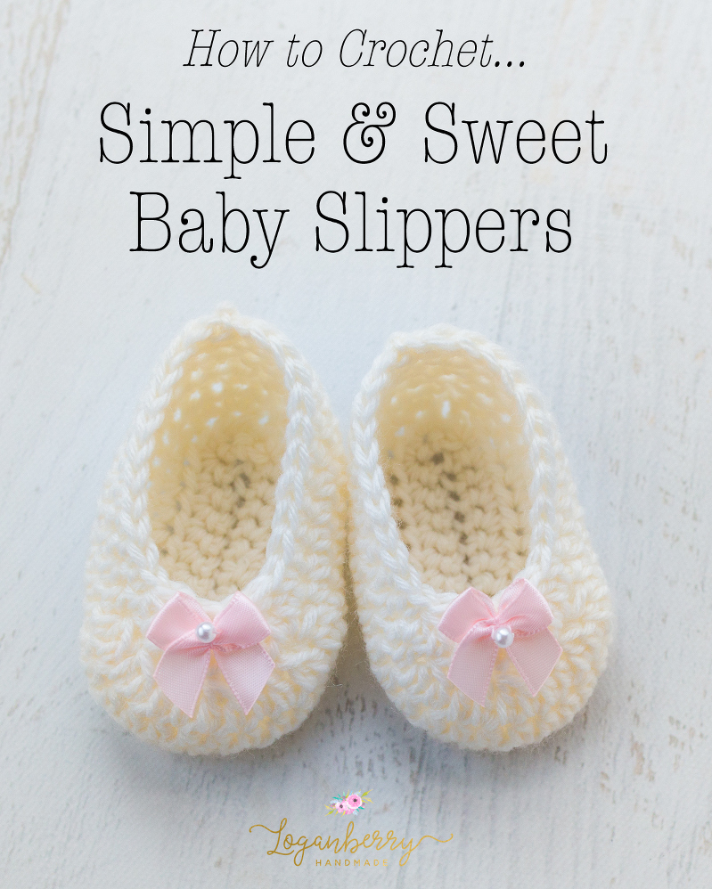Simple Crochet Slippers Pattern Simple Sweet Ba Slippers Free Crochet Pattern Loganberry