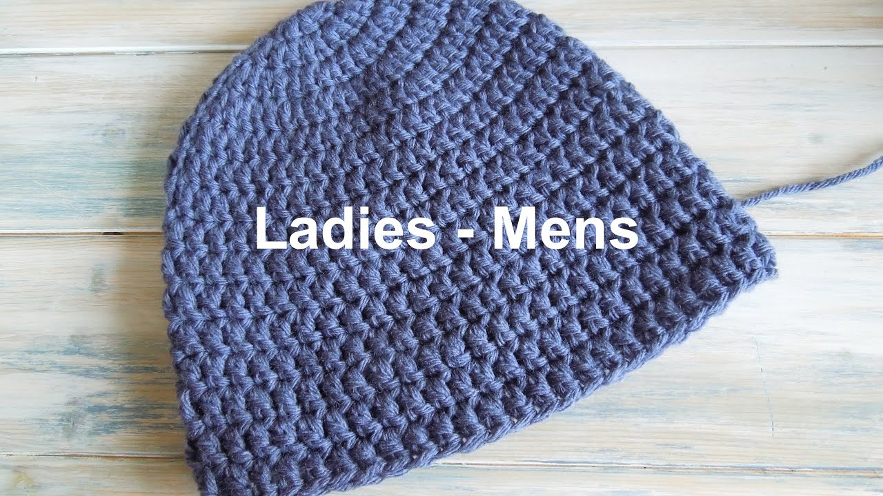 Single Crochet Hat Pattern Crochet How To Crochet A Simple Beanie For Ladies Mens Size 22