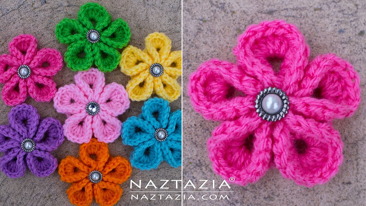 Small Crochet Flower Pattern Diy Tutorial How To Crochet Kanzashi Flower Flowers Of Japan