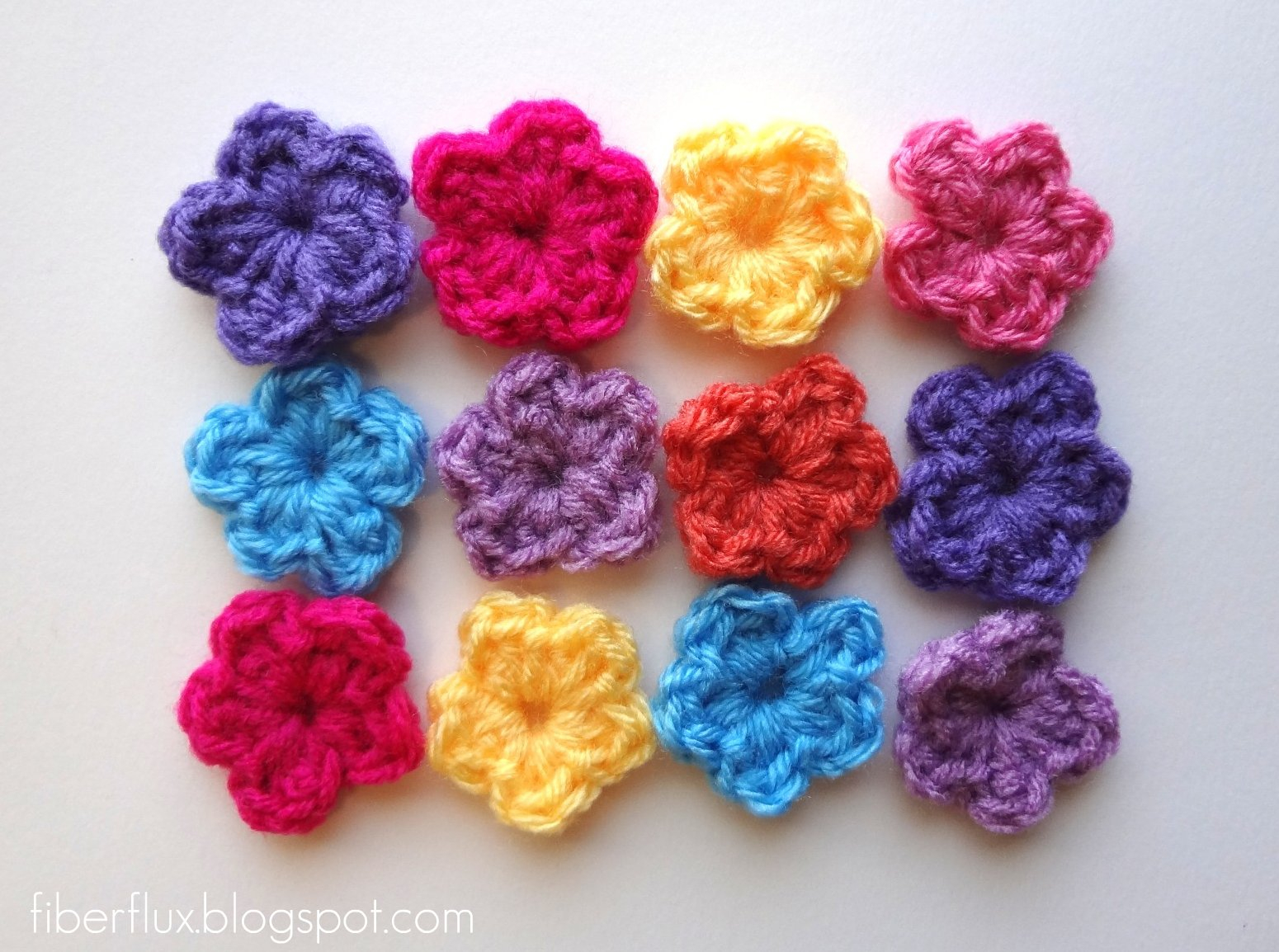 Small Crochet Flower Pattern Fiber Flux Free Crochet Patternone Round Flowers