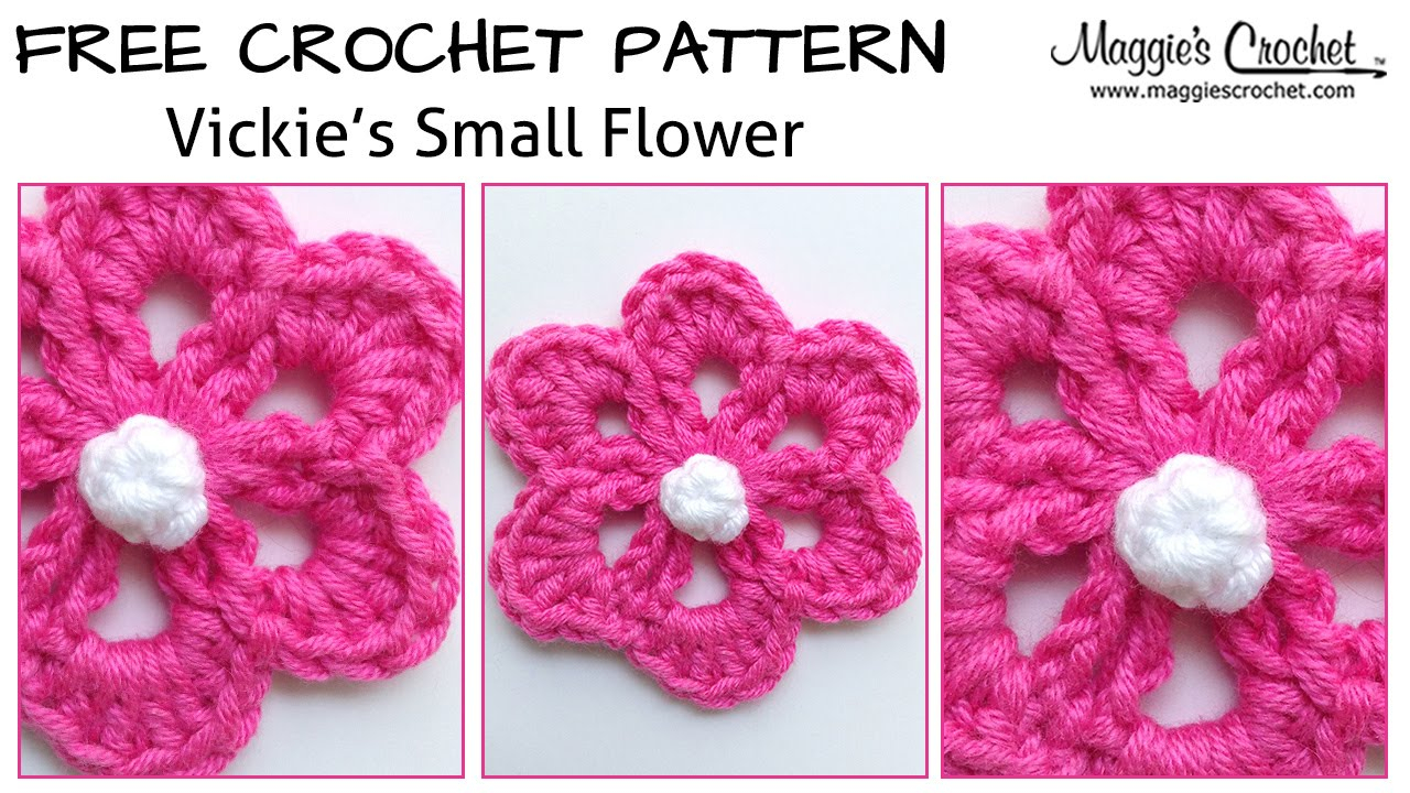 Small Crochet Flower Pattern Vickies Small Flower Free Crochet Pattern Right Handed Youtube
