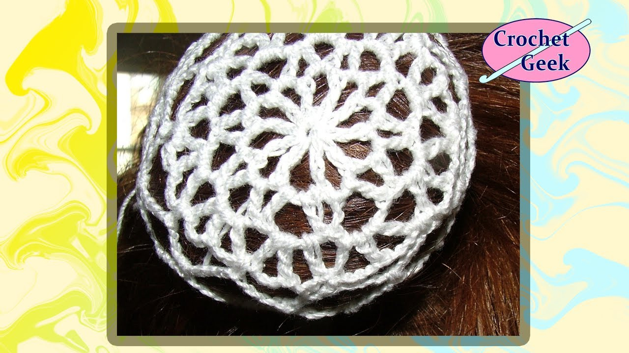 Snood Crochet Pattern How To Make Crochet Lace Snood Hair Accessory Bun Cover Youtube