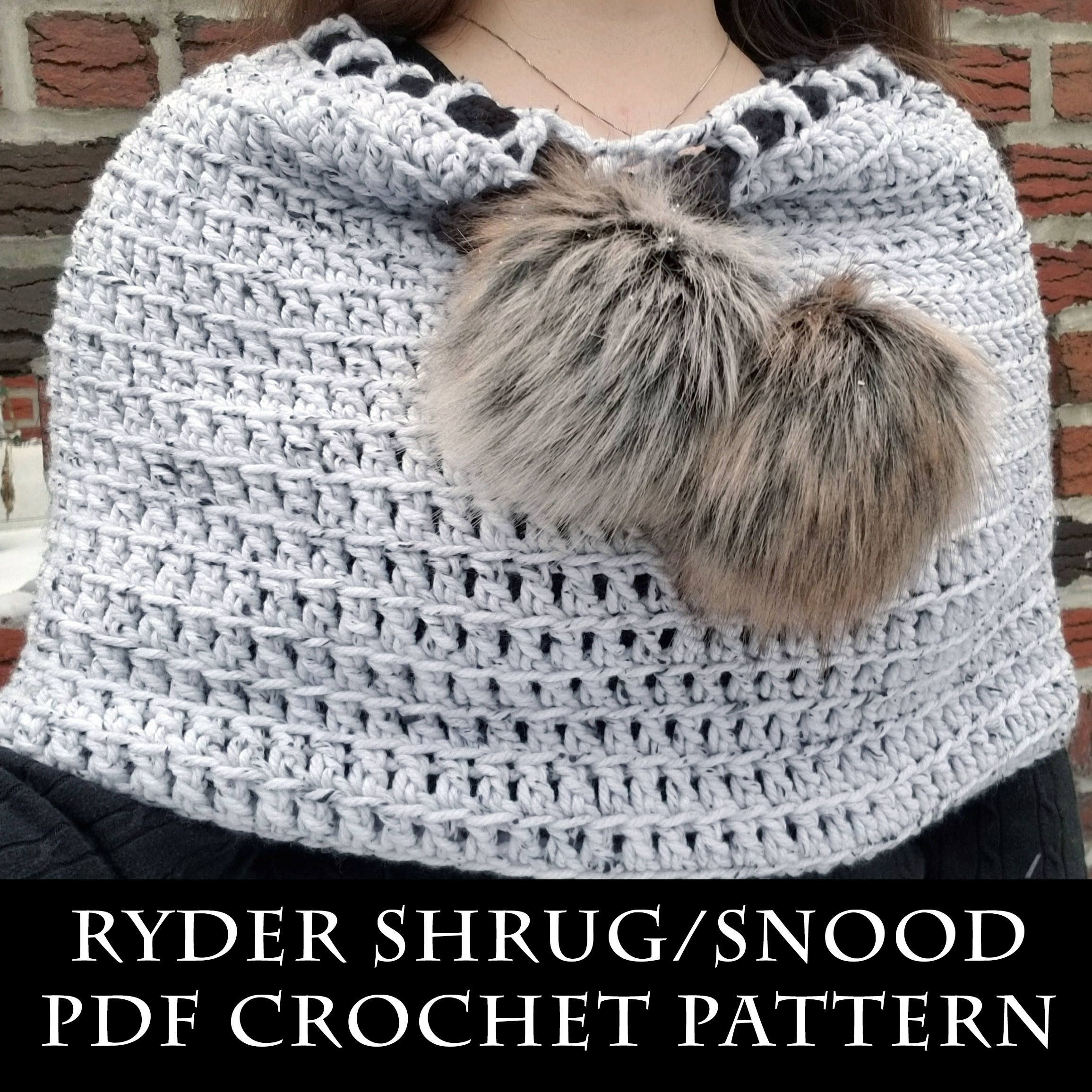 Snood Scarf Crochet Pattern Crochet Shrug Cowl Pattern Ryder Shrug Snood Crochet Pattern