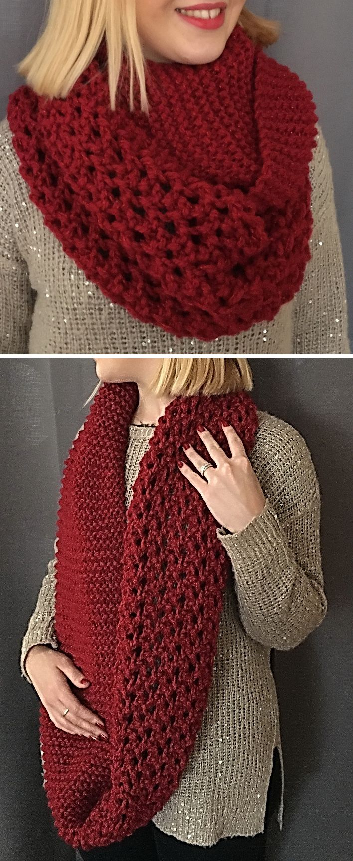 Snood Scarf Crochet Pattern Free Until Jan 7 2017 Only Knitting Pattern For Lily Red Snood