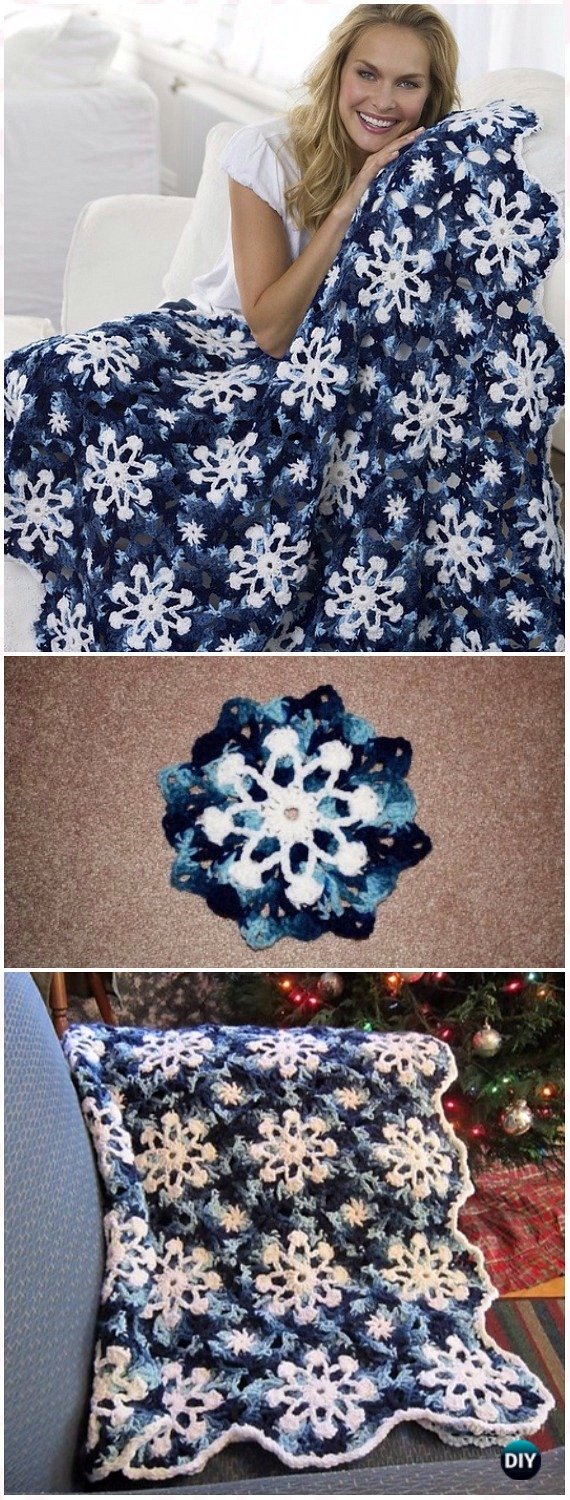 Snowflake Blanket Crochet Pattern Crochet Christmas Blanket Free Patterns Tutorials