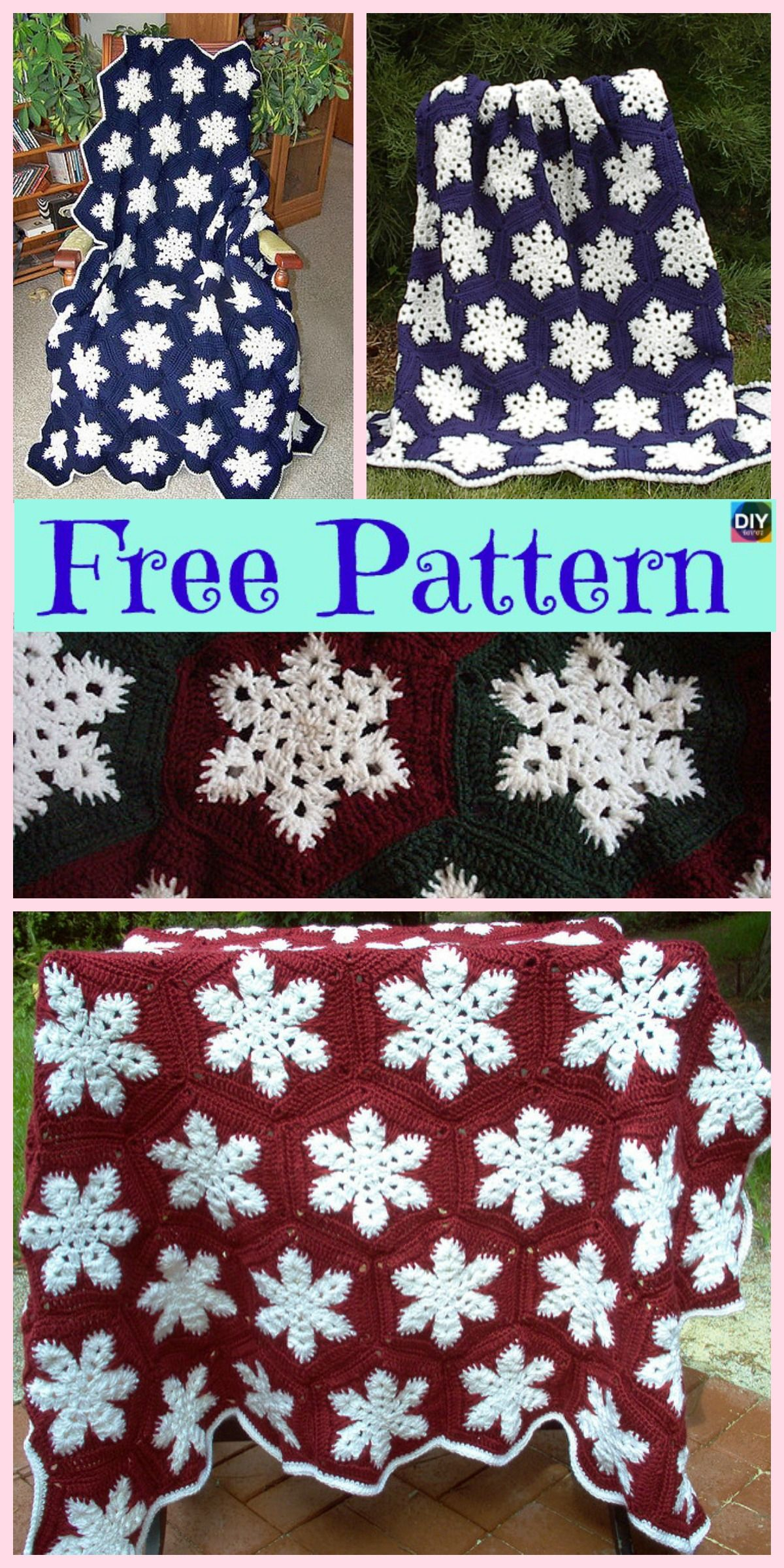 Snowflake Blanket Crochet Pattern Snowflake Afghan Crochet Pinterest Crochet Snowflake Pattern