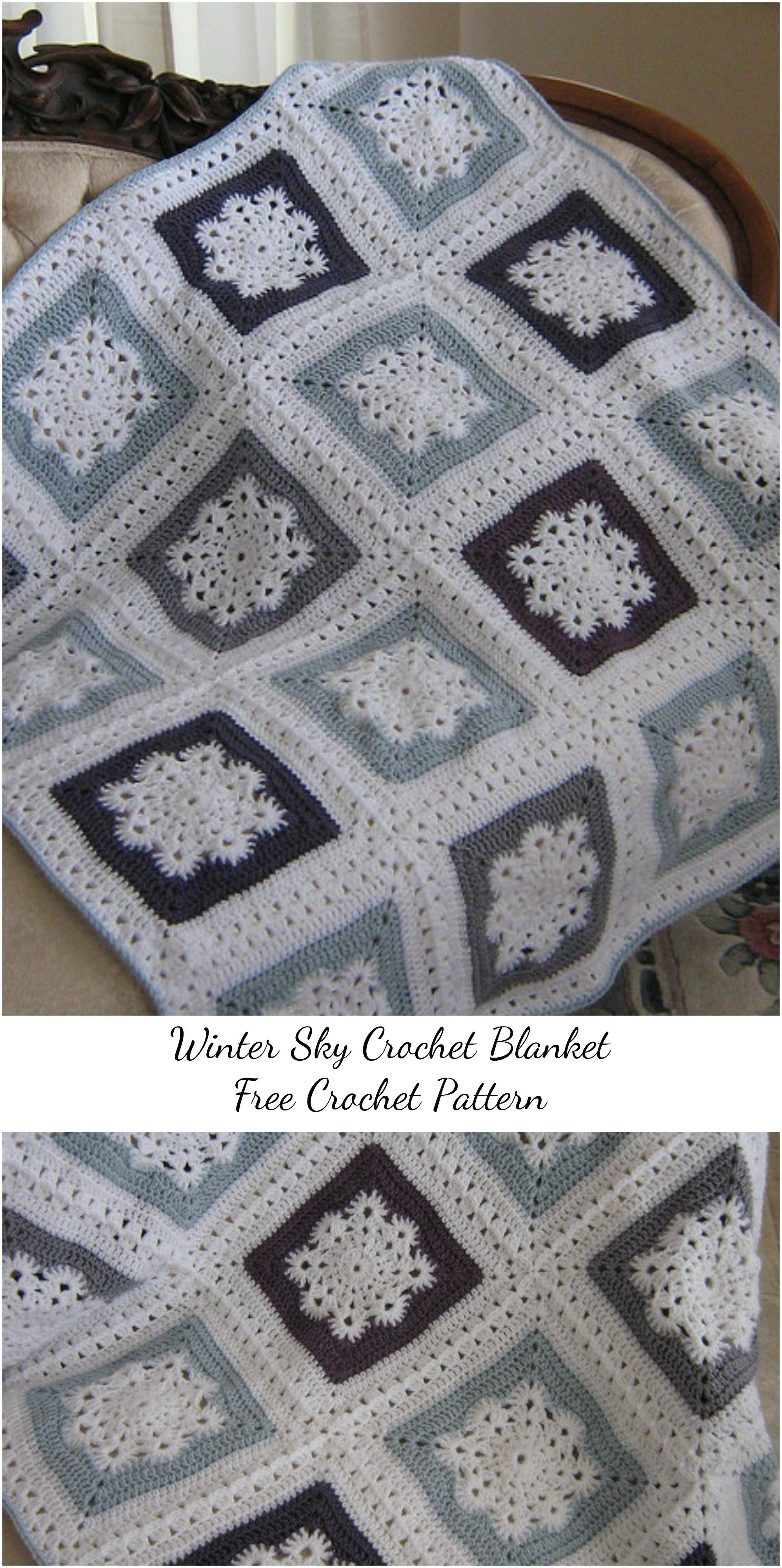 Snowflake Blanket Crochet Pattern Winter Sky Crochet Blanket Snowflake Blanket Crochet Pattern