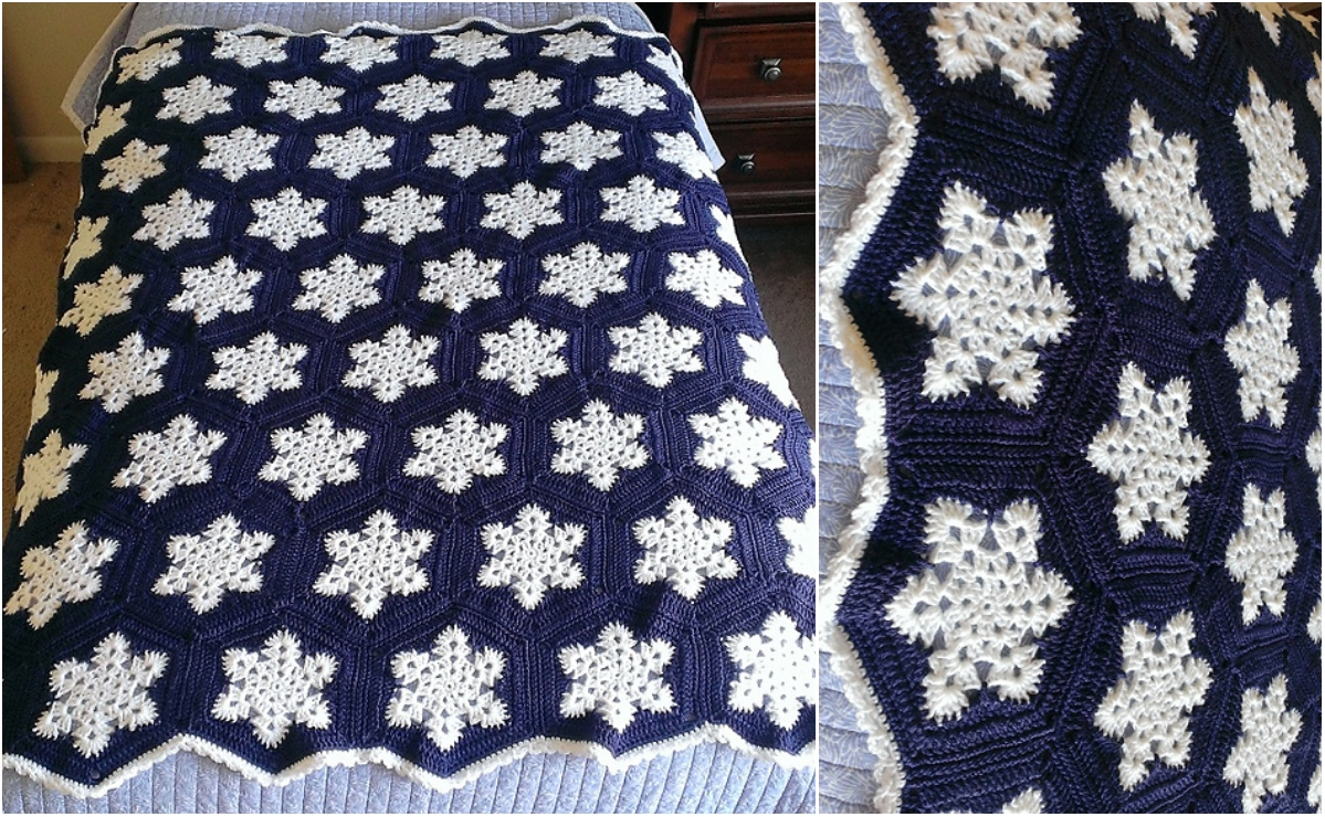 Snowflake Blanket Crochet Pattern Winter Snowflake Afghan Pattern Idea