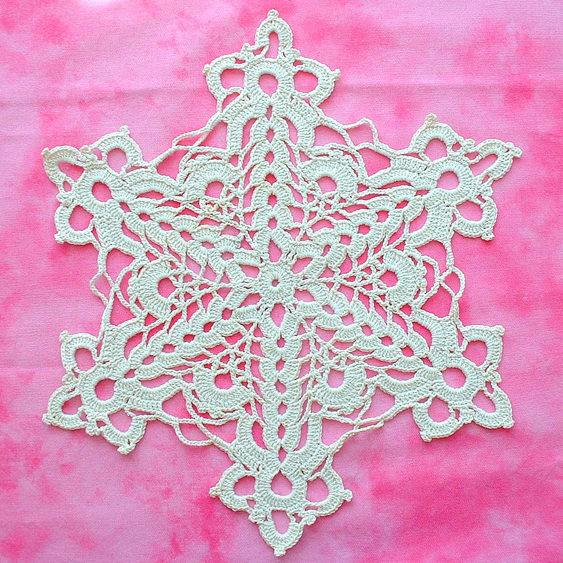 Snowflake Crochet Pattern So Far So Good Cut Glass Snowflake Doily