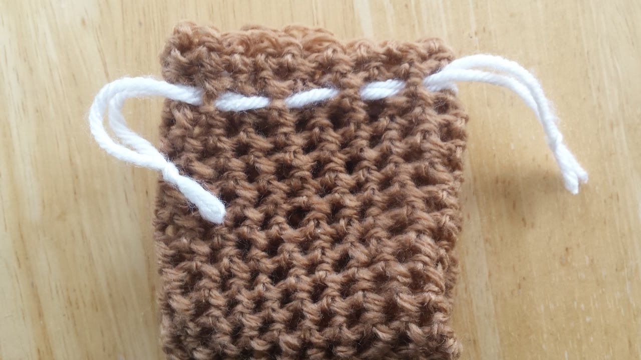 Soap Bag Crochet Pattern Simple Drawstring Crochet Bag Gift Sack Device Pouch Etc Any
