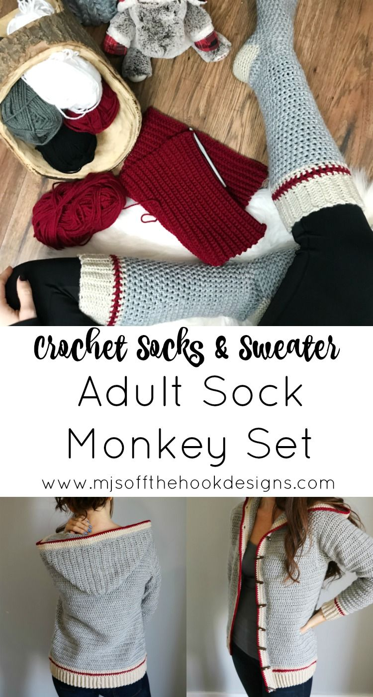 Sock Monkey Crochet Pattern Adult Sock Monkey Crochet Pattern Mjs Crochet Designs Crochet