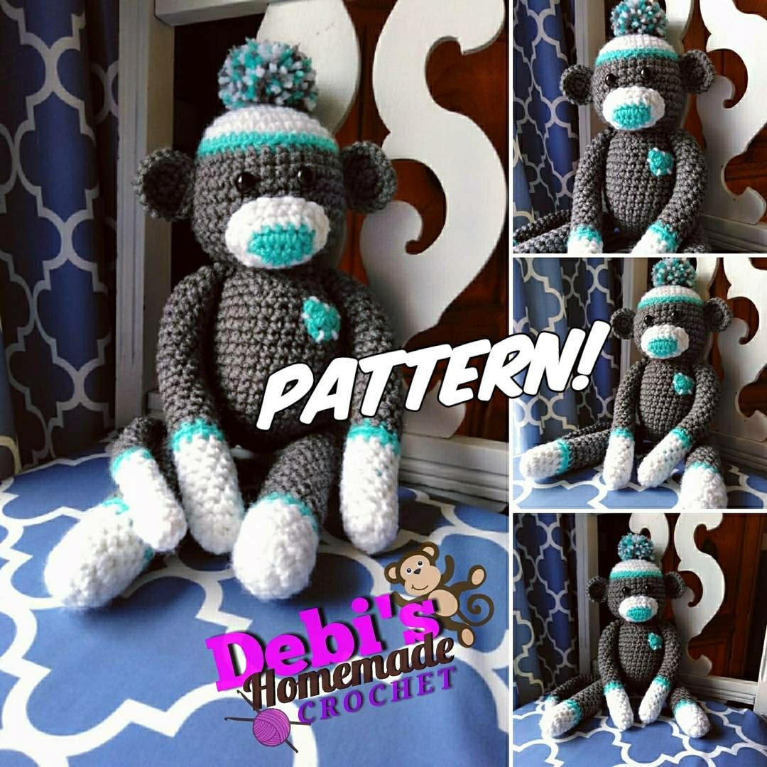 Sock Monkey Crochet Pattern Crochet Sock Monkey Doll Pattern