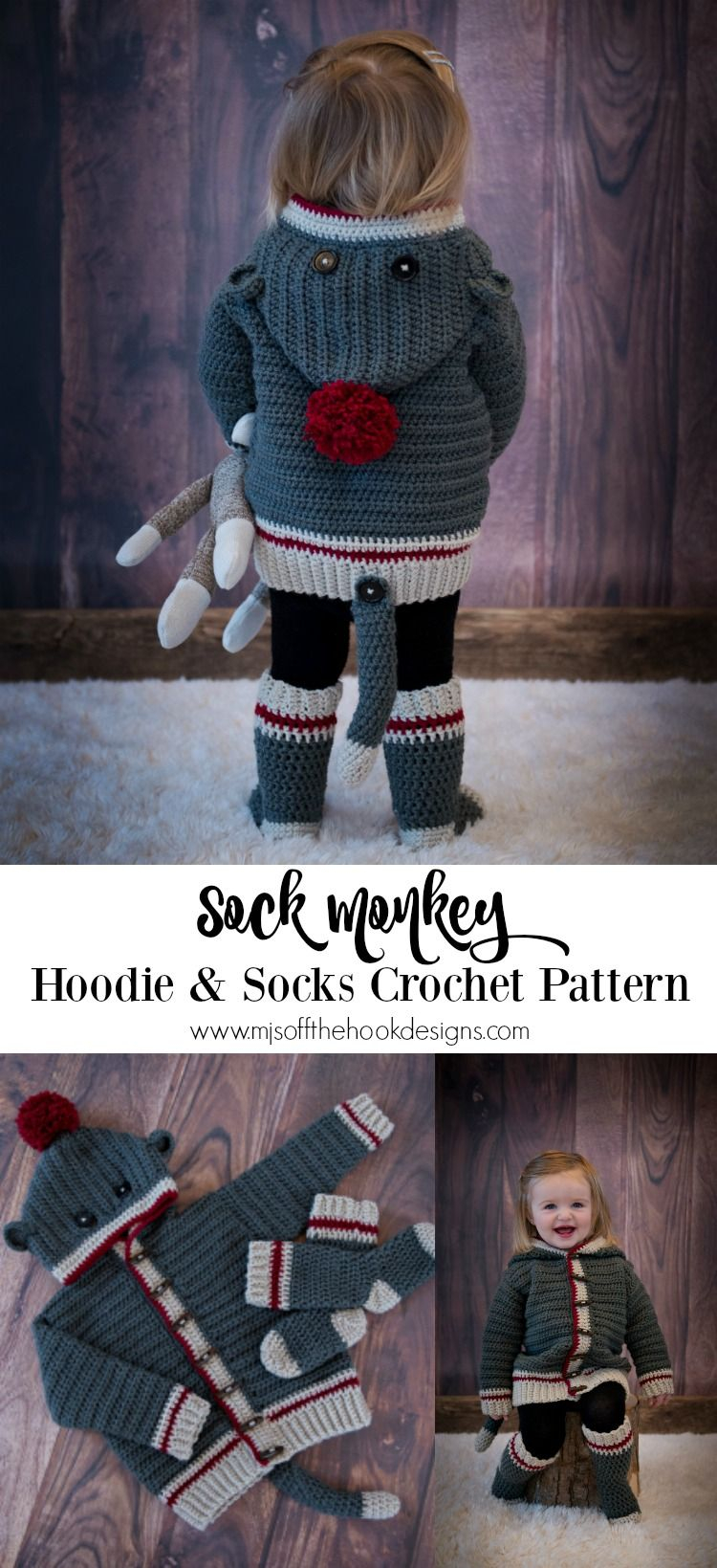 Sock Monkey Crochet Pattern How To Crochet Sock Monkey Hoodie Crochet Pinterest Crochet