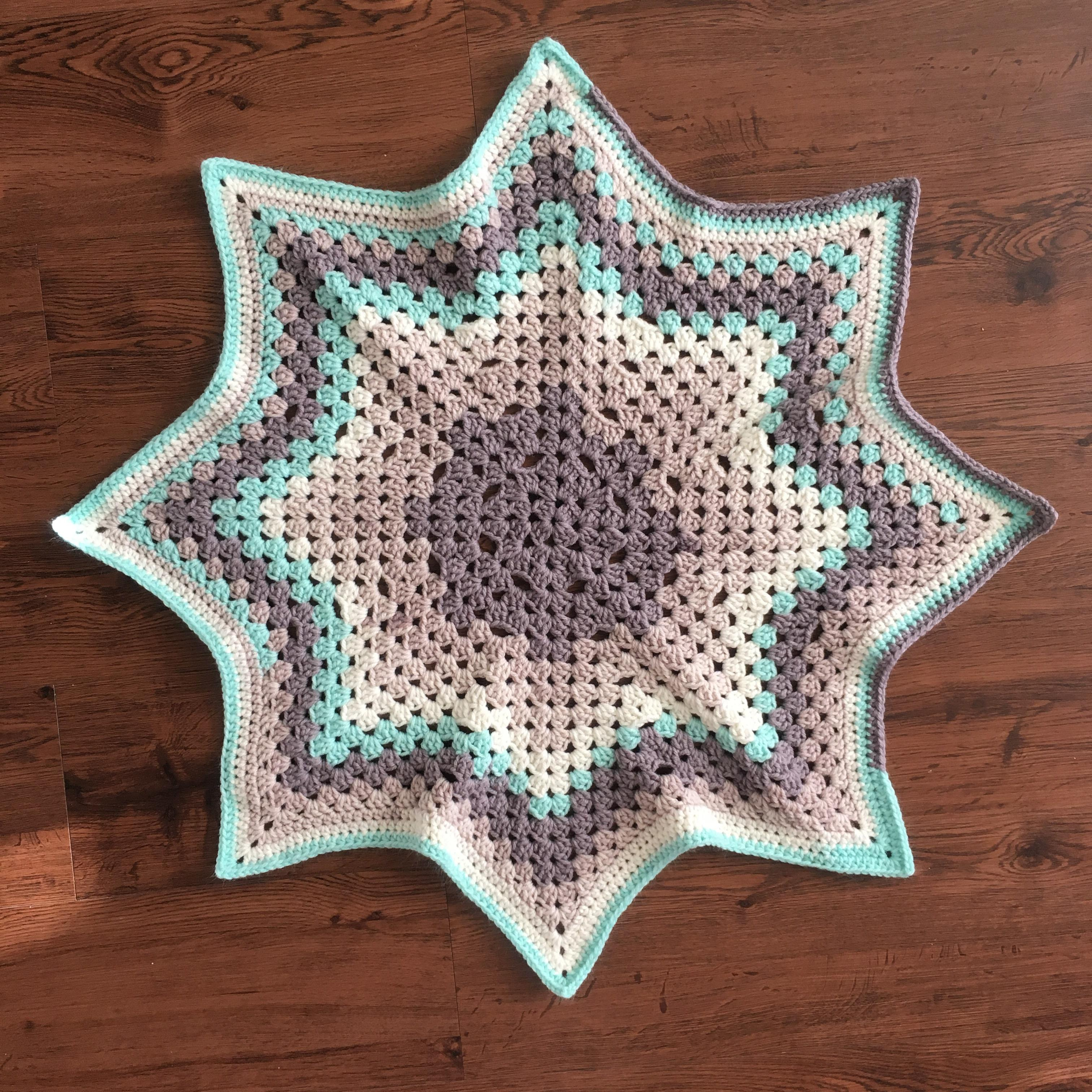Star Baby Blanket Crochet Pattern Finished Object A Granny Star Ba Blanket In Dreamy Mint Caron
