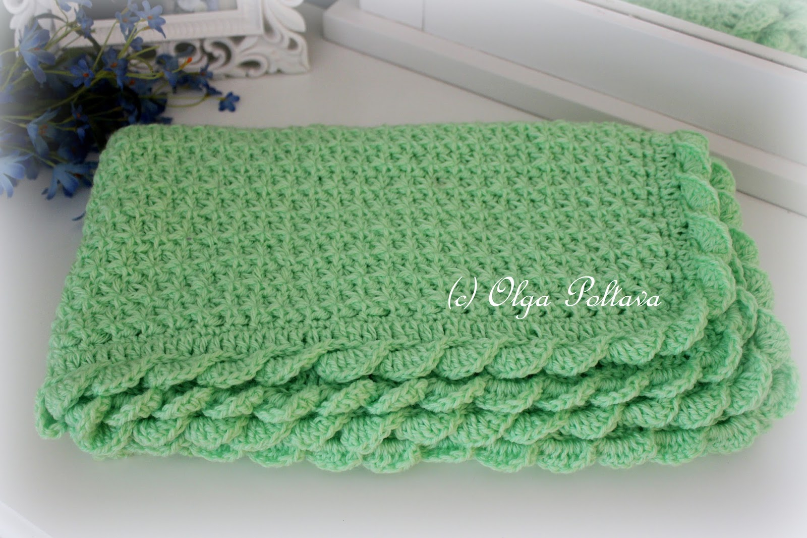 Star Baby Blanket Crochet Pattern Lacy Crochet Star Stitch Ba Blanket With Scalloped Trim