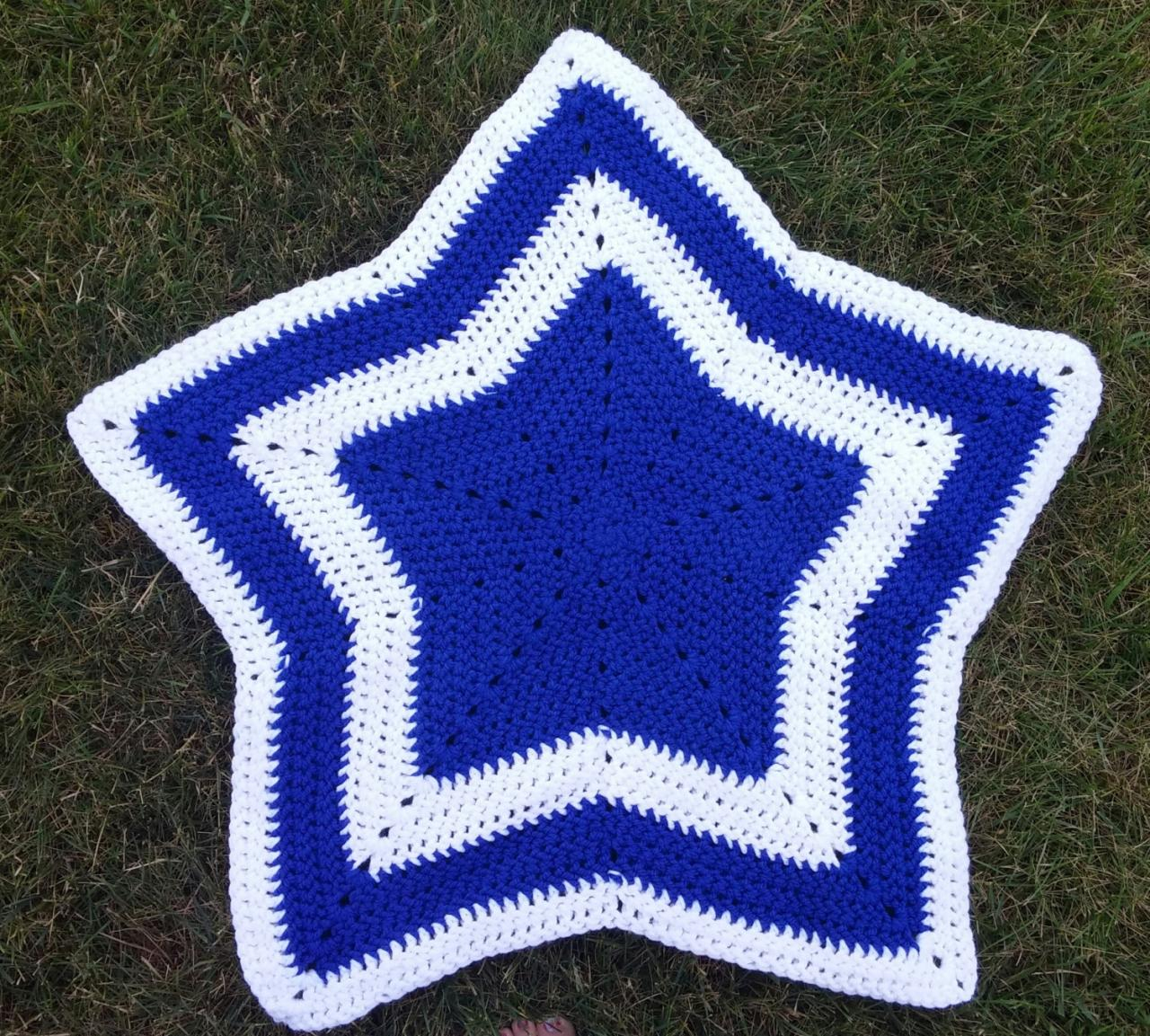 Star Shaped Crochet Blanket Pattern Crochet Blue Star Shaped Ba Blanket On Luulla Log Cabin Blanket