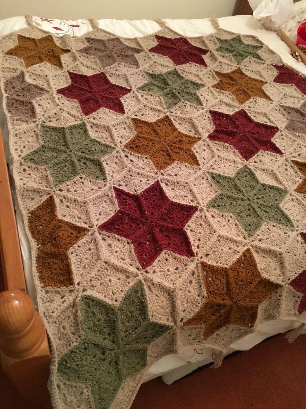 Star Shaped Crochet Blanket Pattern Star Crochet Blanketafghan Made Using Aran Weight Yarn And A