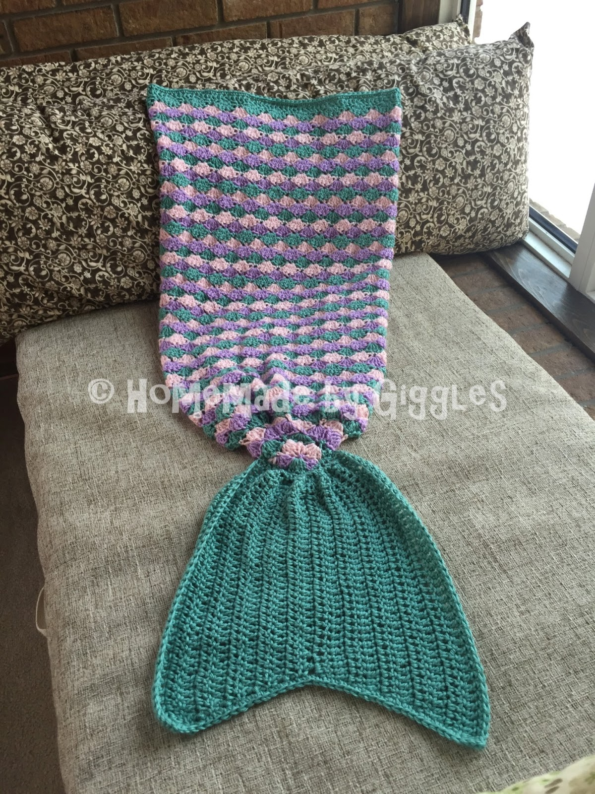 Star Shell Afghan Crochet Pattern Homemade Giggles Making A Mermaid Tail Blanket