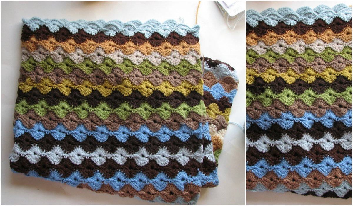 Star Shell Afghan Crochet Pattern Shell Stitch Nifty Crochet