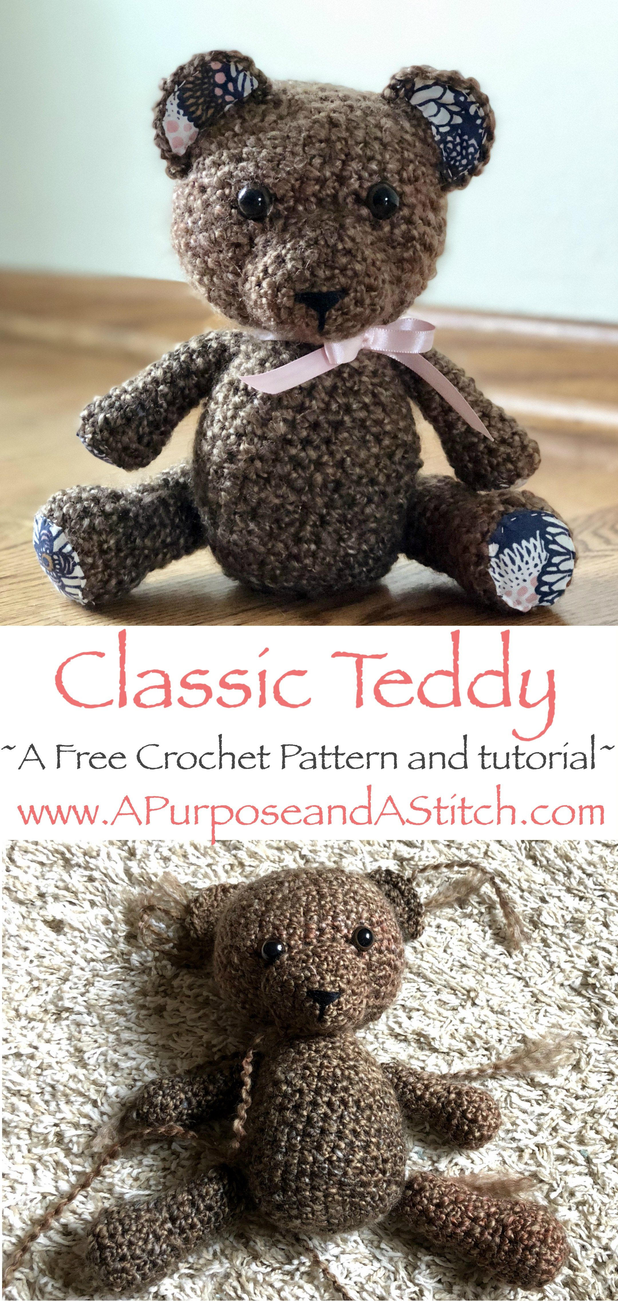 Teddy Bear Crochet Pattern Classic Teddy Free Pattern Crafty Crochet Crochet Patterns