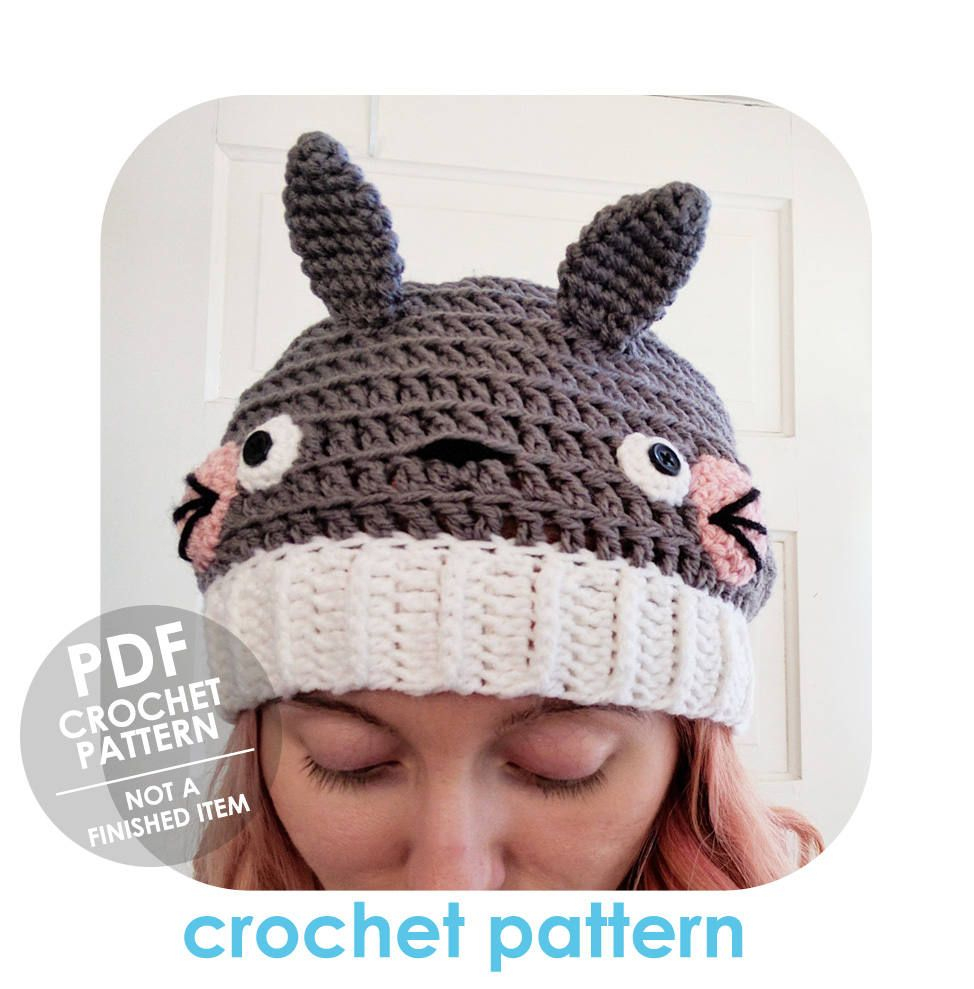 Totoro Crochet Hat Pattern Totoro Crochet Pattern Totoro Hat Crochet Slouchy Hat Slouchy Hat