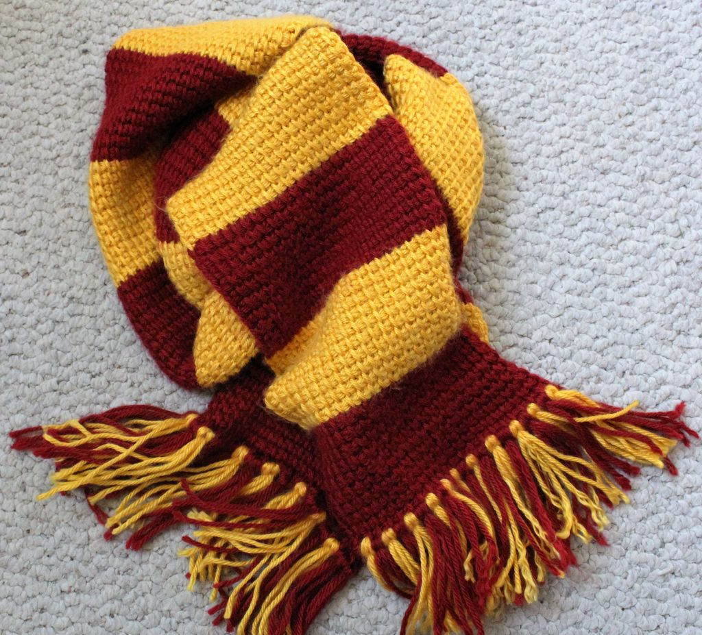 Tunisian Crochet Scarf Pattern Tunisian Crochet Harry Potters Gryffindor Scarf 8 Steps With