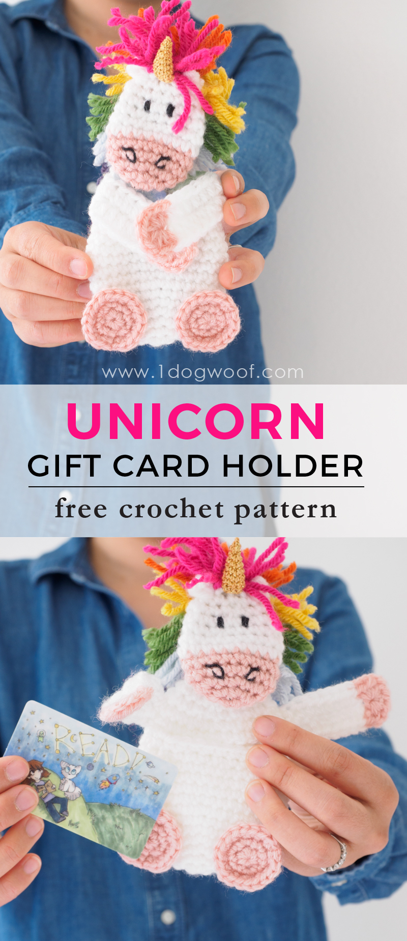 Unicorn Crochet Pattern Free Crochet Unicorn Gift Card Holder One Dog Woof