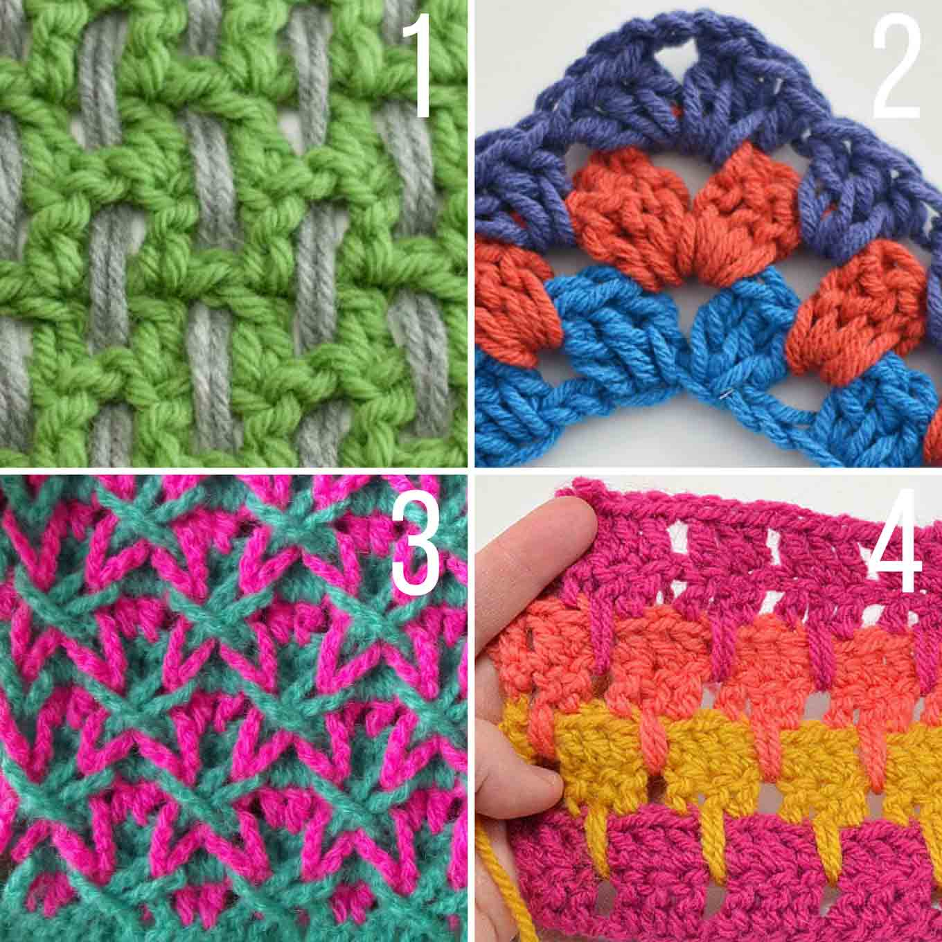Unusual Crochet Patterns 20 Multi Color Crochet Stitch Tutorials Make Do Crew