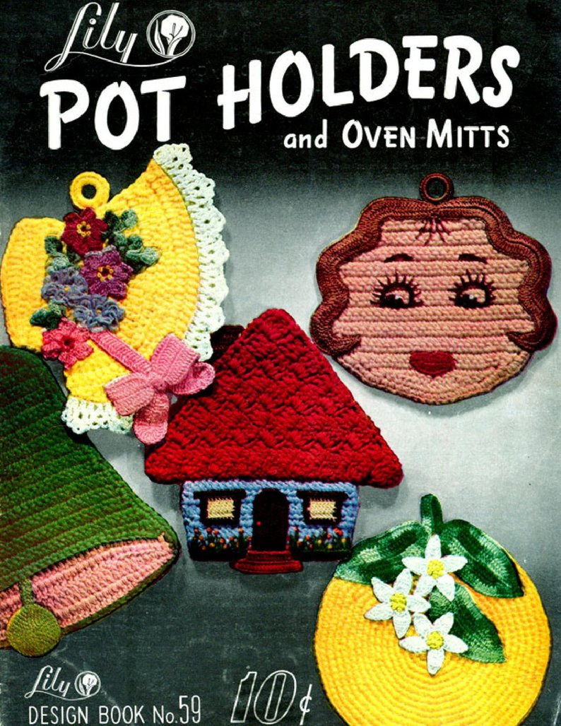 Vintage Crochet Potholders Free Patterns Almost Free Instant Pdf Download Vintage Crochet Pattern Etsy