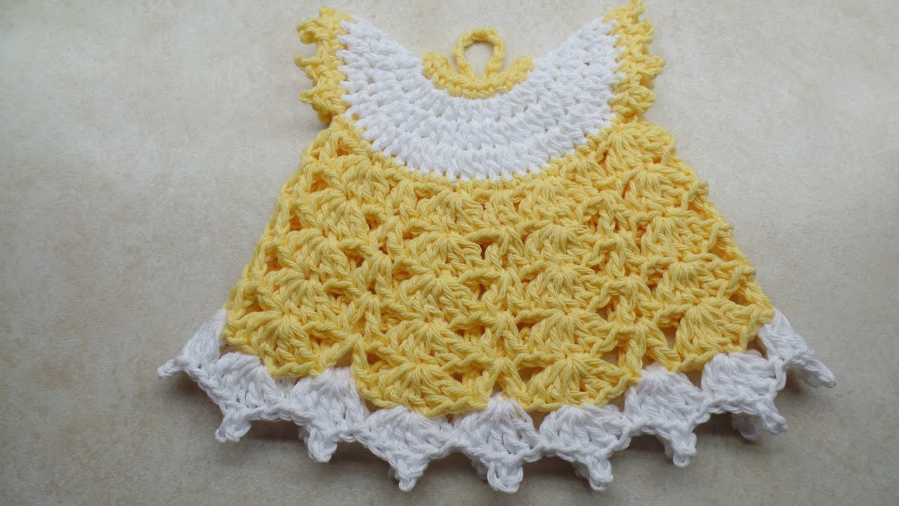 Vintage Crochet Potholders Free Patterns Crochet How To Crochet Vintage Style Potholder Dress Tutorial 218